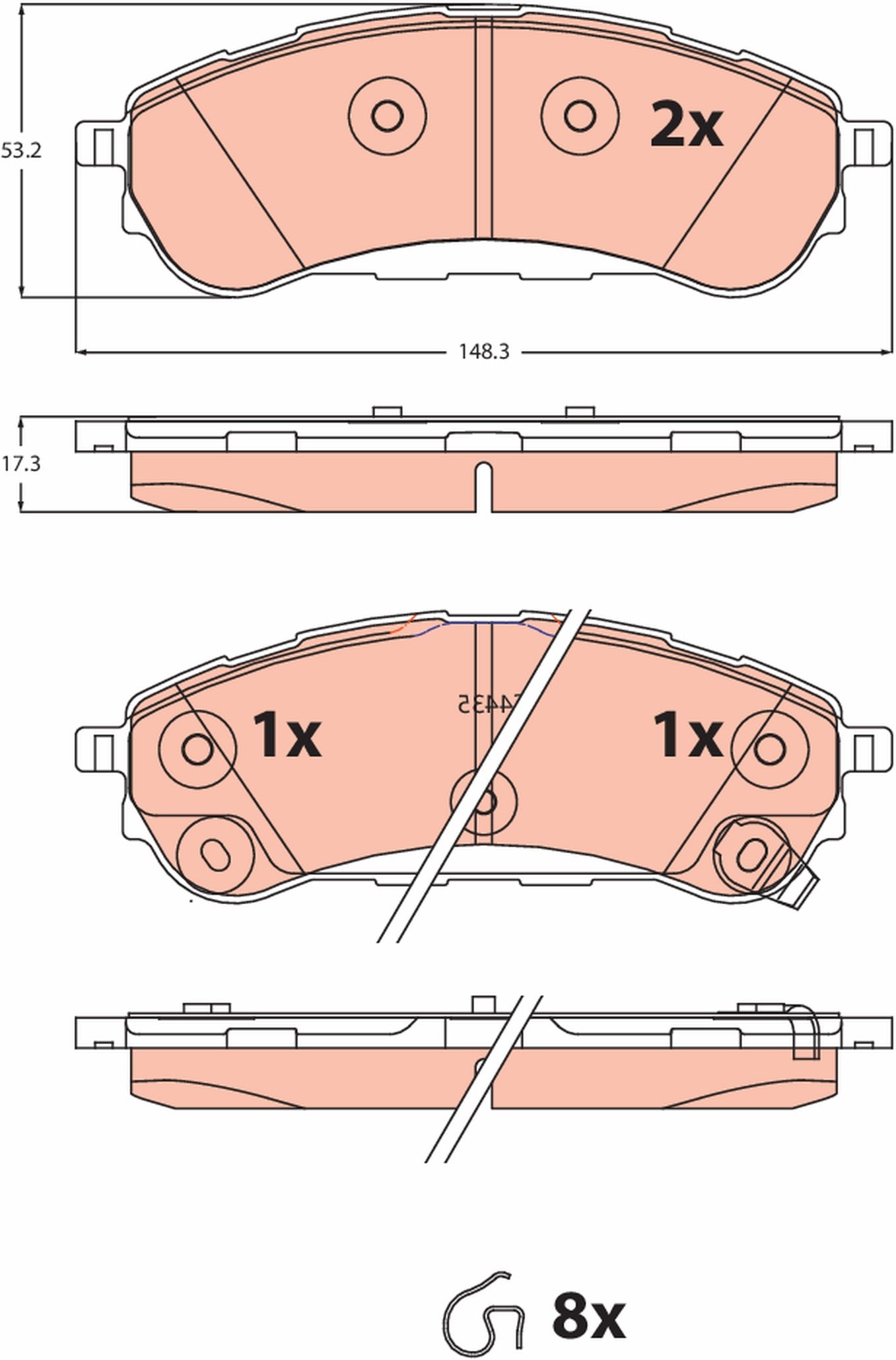 Bremsbelagsatz, Scheibenbremse