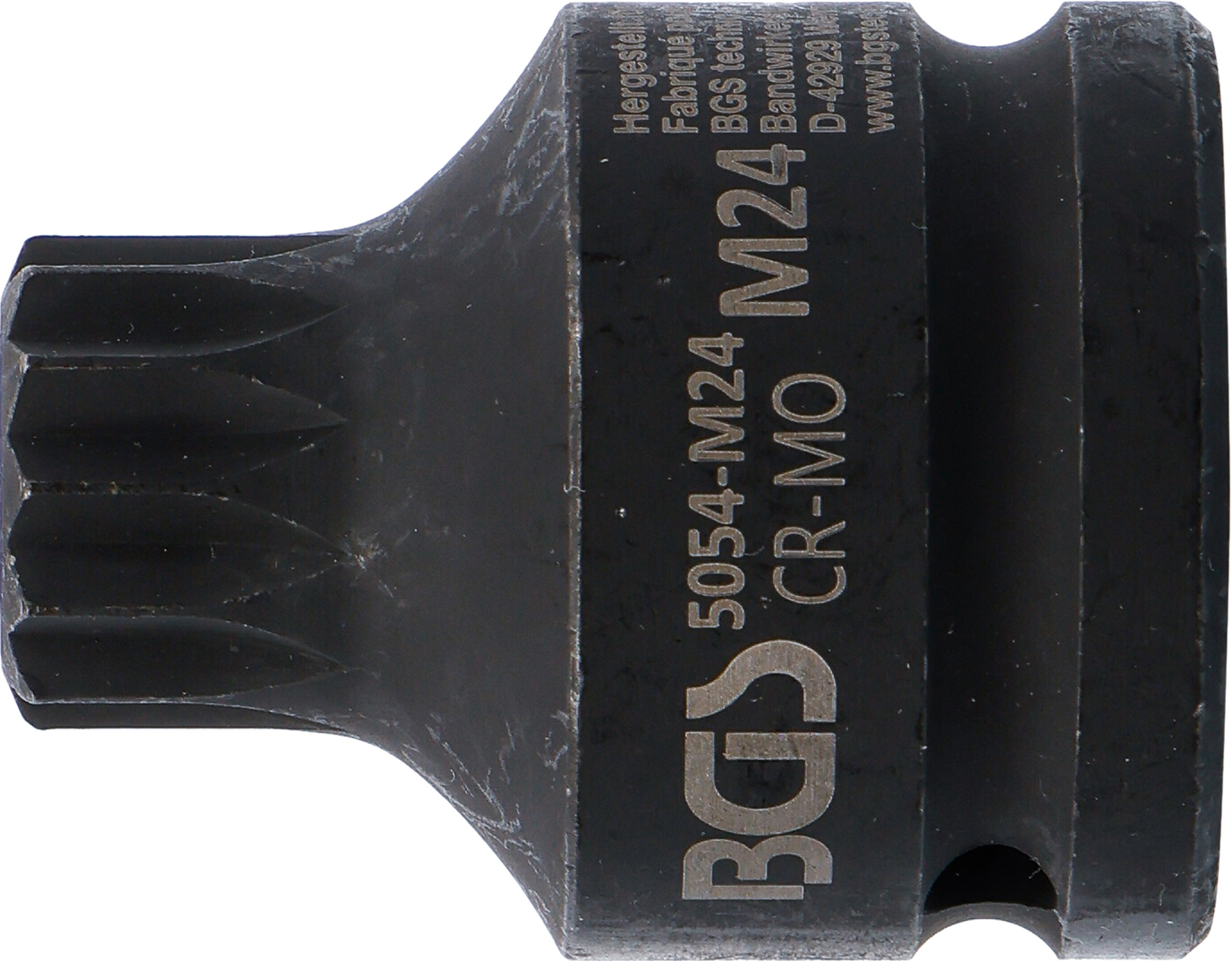 BGS Kraft-Bit-Einsatz | Länge 55 mm | Antrieb Innenvierkant 20 mm (3/4") | Innenvielzahn (für XZN) M24