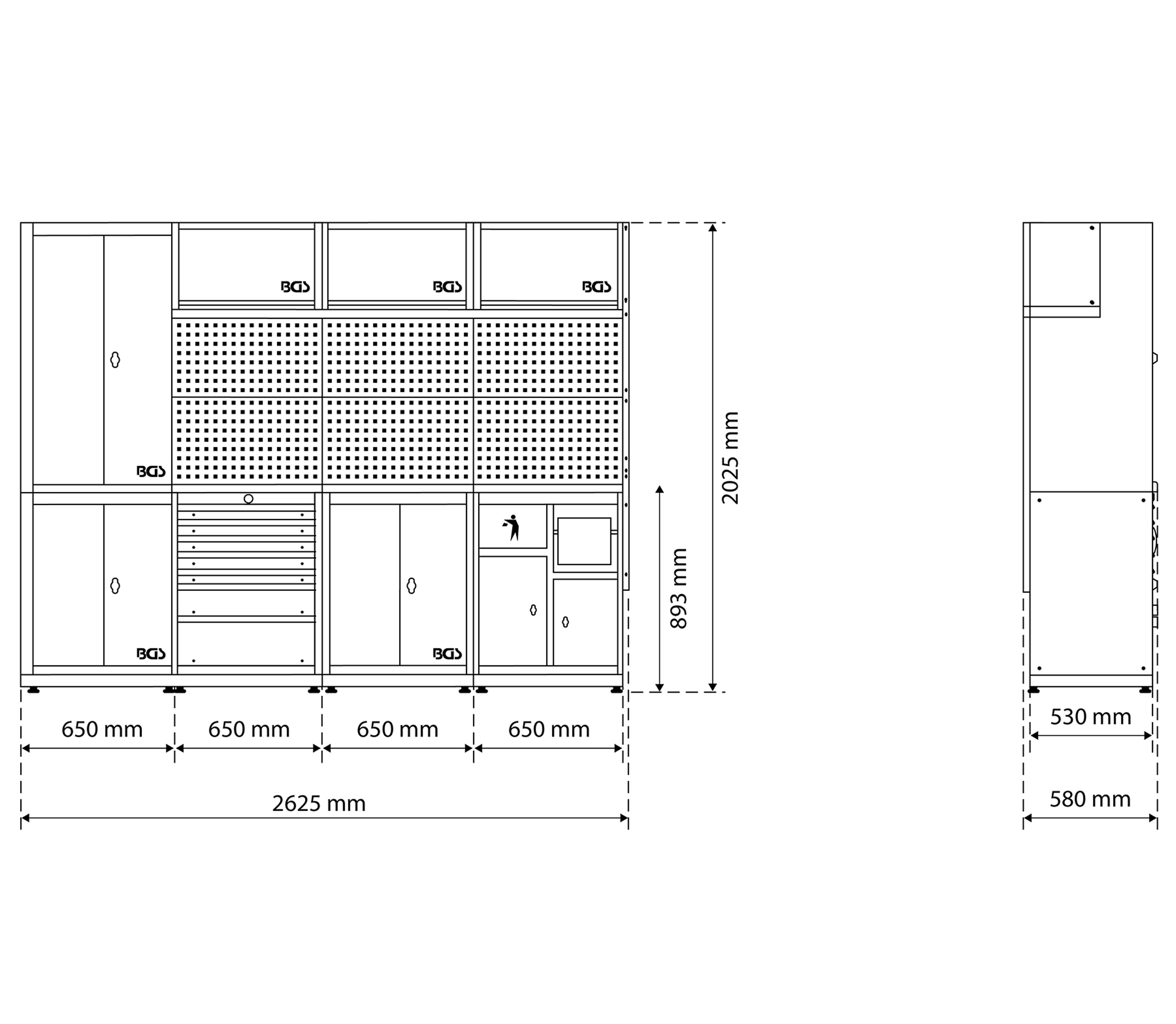 BGS Schrankwand-System | Kombi | Holz | 4 Module