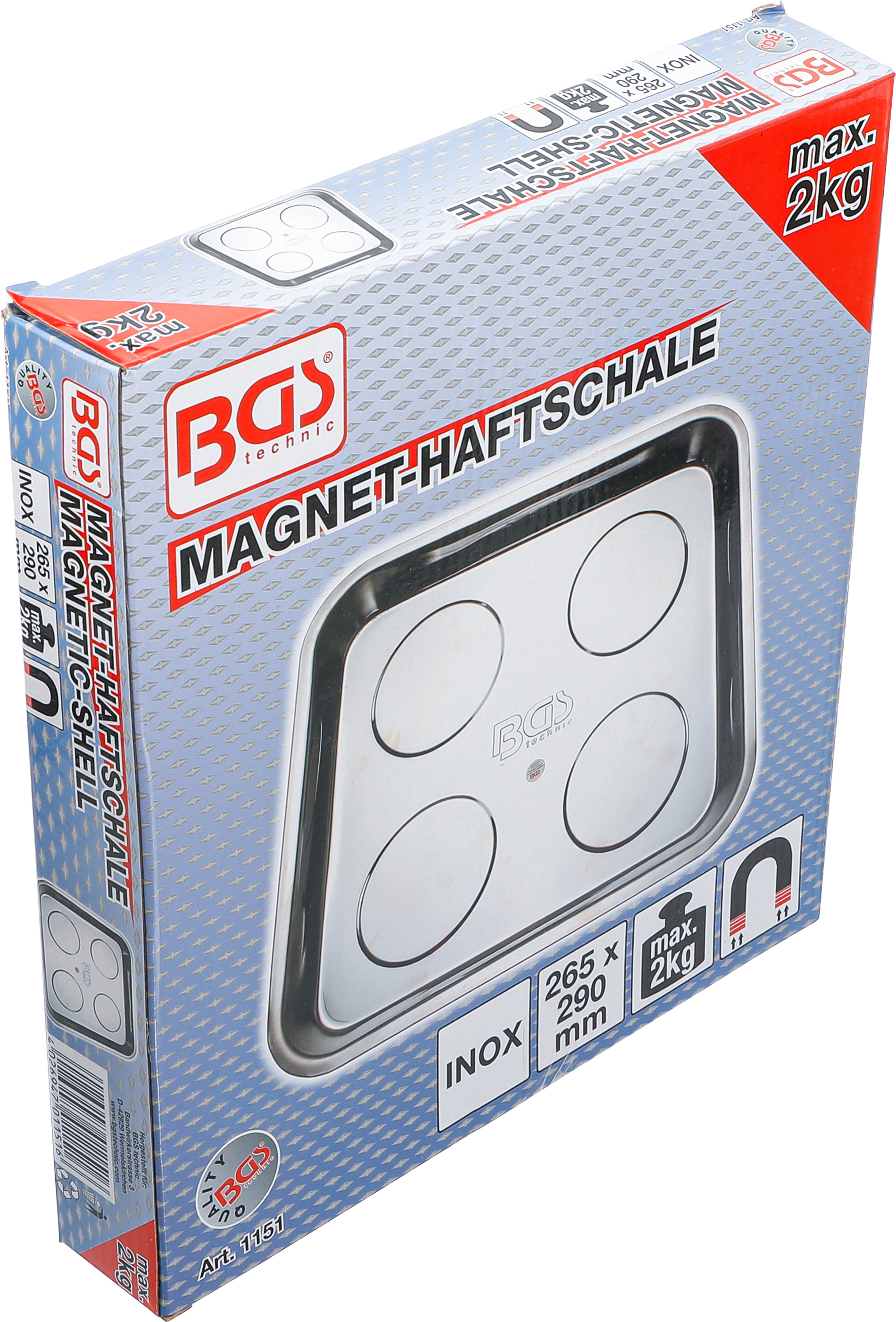 BGS Magnet-Haftschale | Edelstahl | 265 x 290 mm