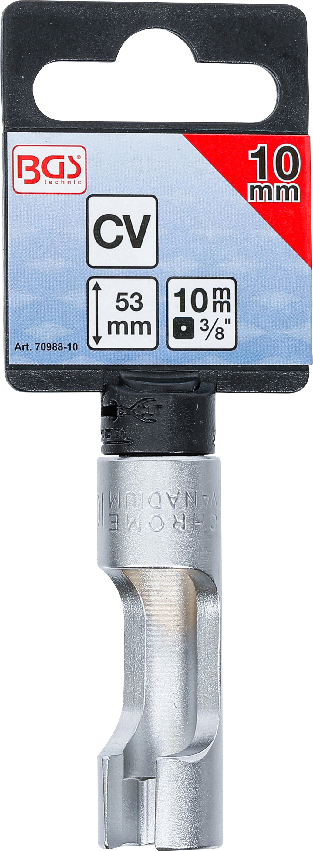 BGS Spezial-Steckschlüssel-Einsatz, geschlitzt | Antrieb Innenvierkant 10 mm (3/8") | SW 10 mm