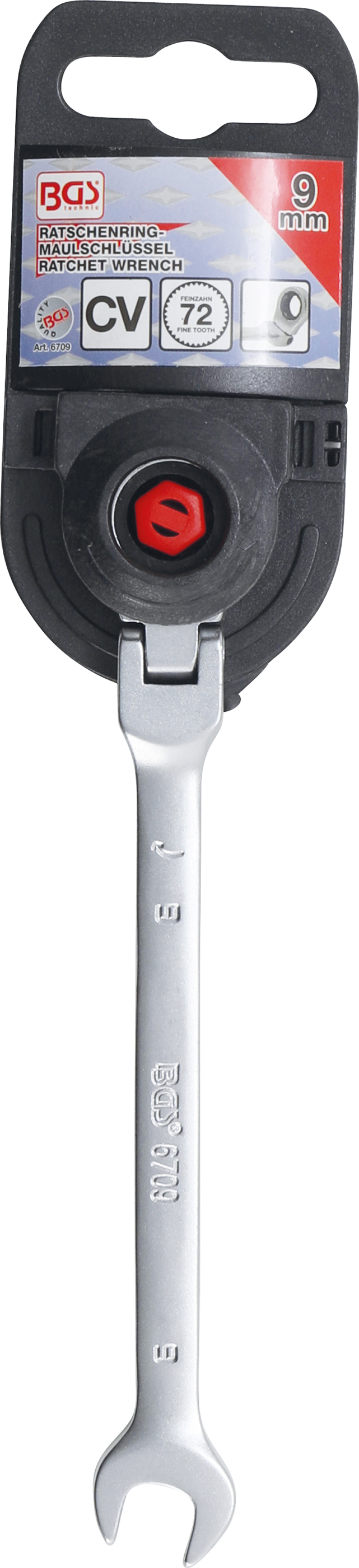 BGS Ratschenring-Maulschlüssel | abwinkelbar | SW 9 mm