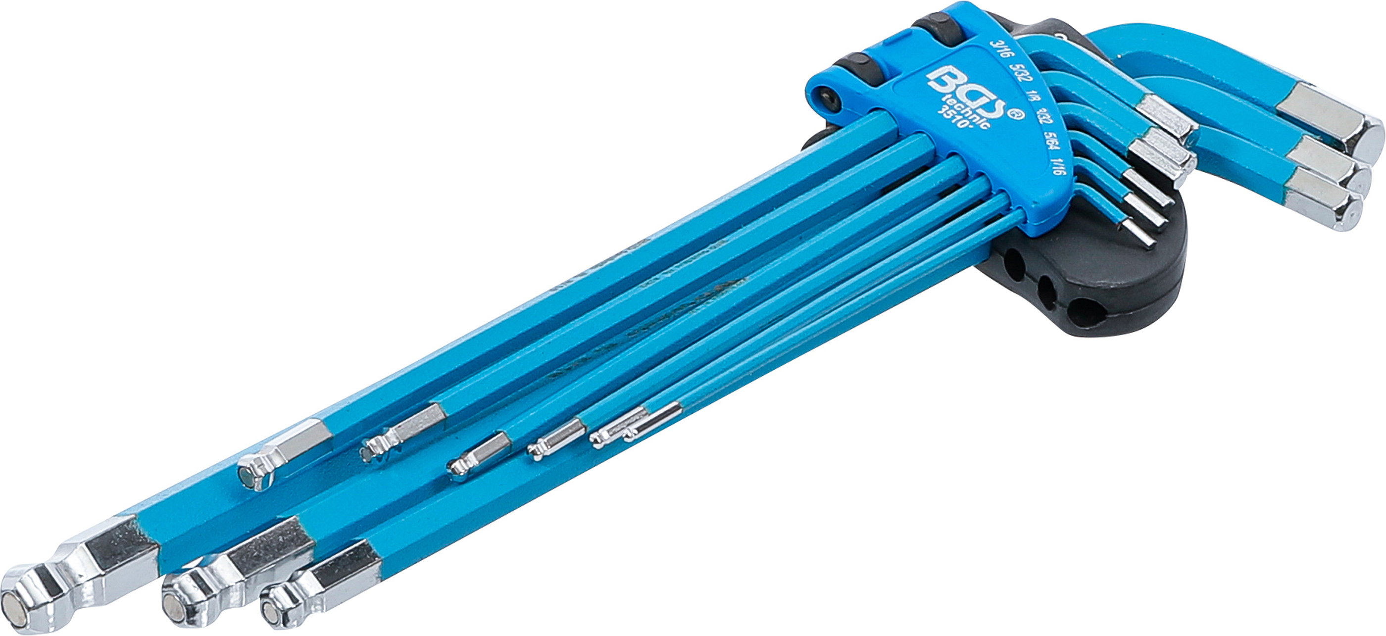 BGS Winkelschlüssel-Satz | extra lang | Innensechskant | Zollgrößen | 9-tlg.