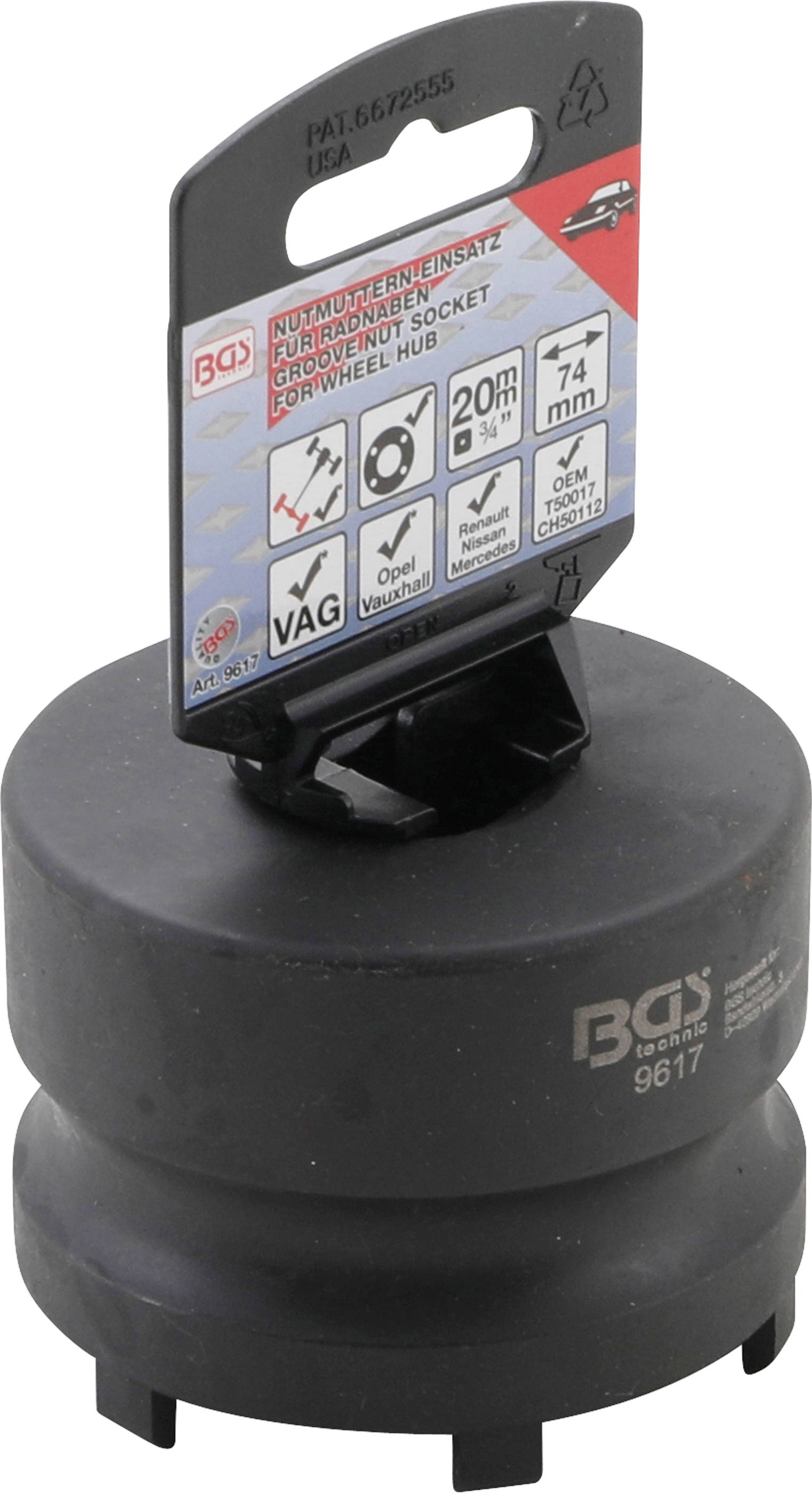 BGS Nutmuttern-Einsatz für Radnaben | Zapfen außen liegend | für Mercedes-Benz, Nissan, Opel, Renault, VW