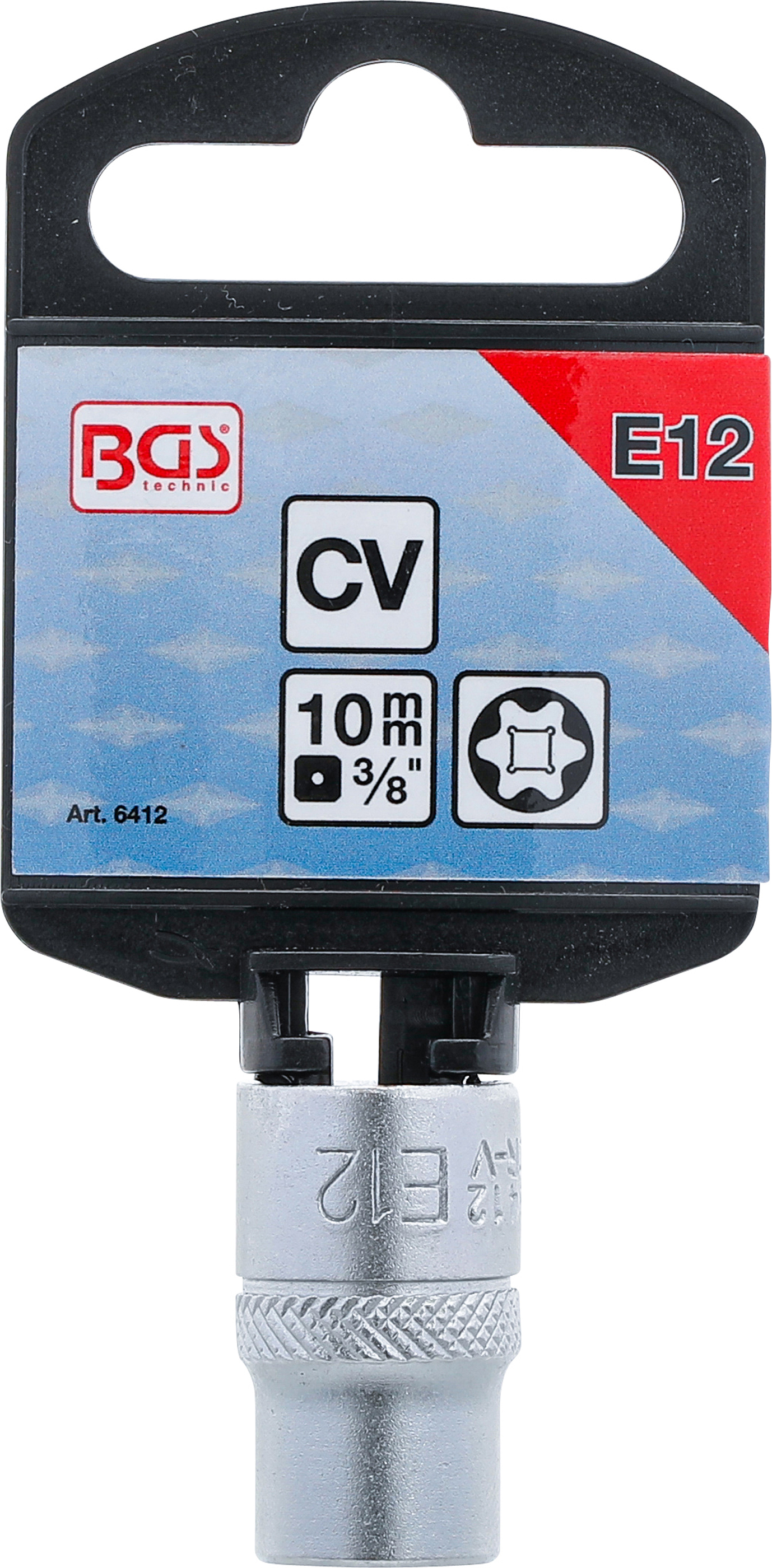 BGS Steckschlüssel-Einsatz E-Profil | Antrieb Innenvierkant 10 mm (3/8") | SW E12