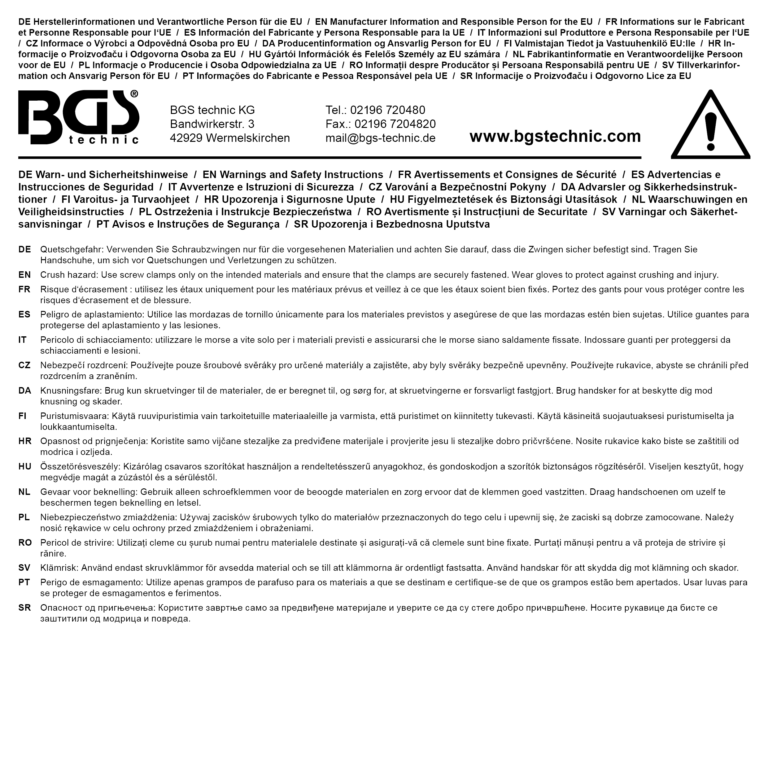 BGS Leimzwinge aus Stahlblech | 150 mm