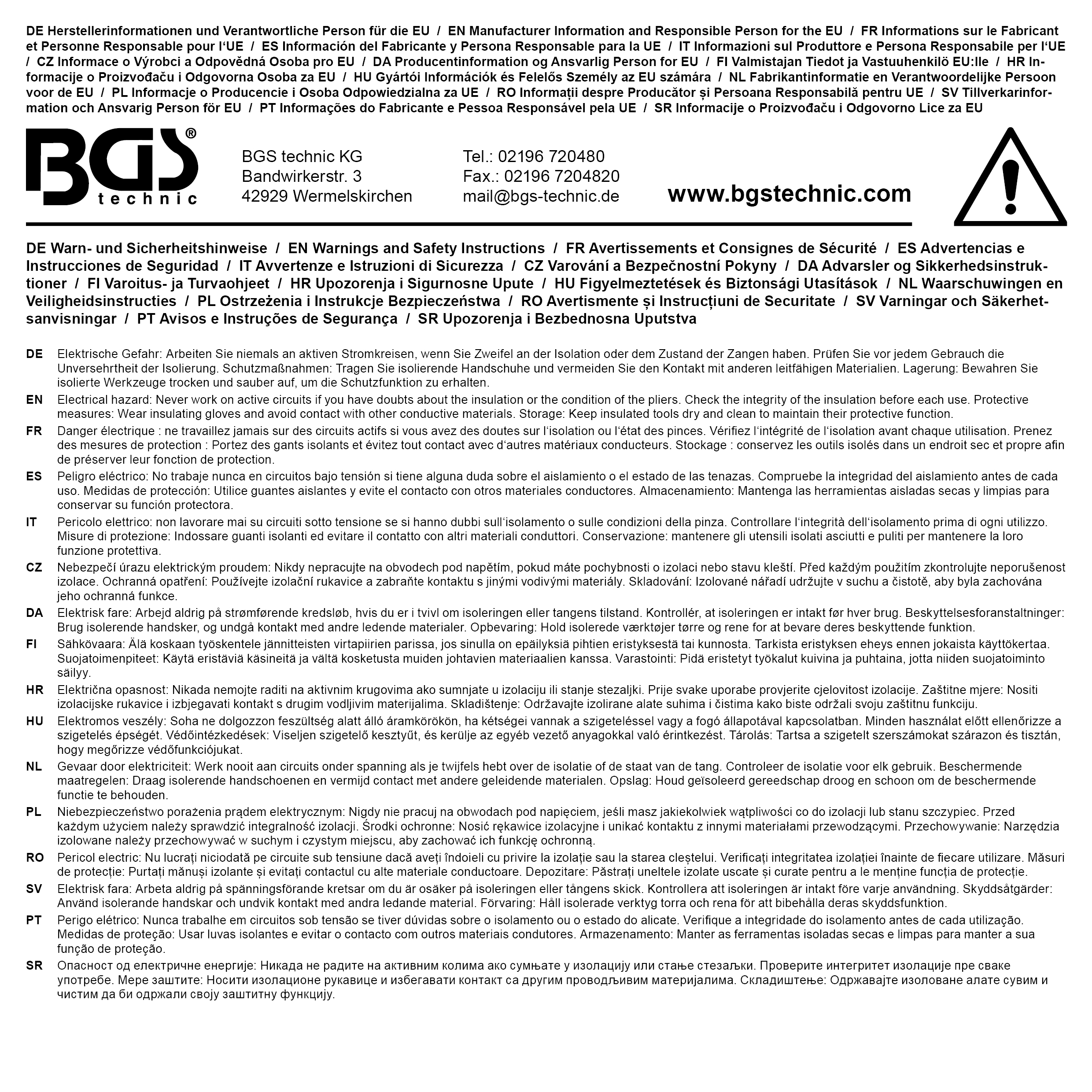 BGS VDE-Rundzange | 160 mm