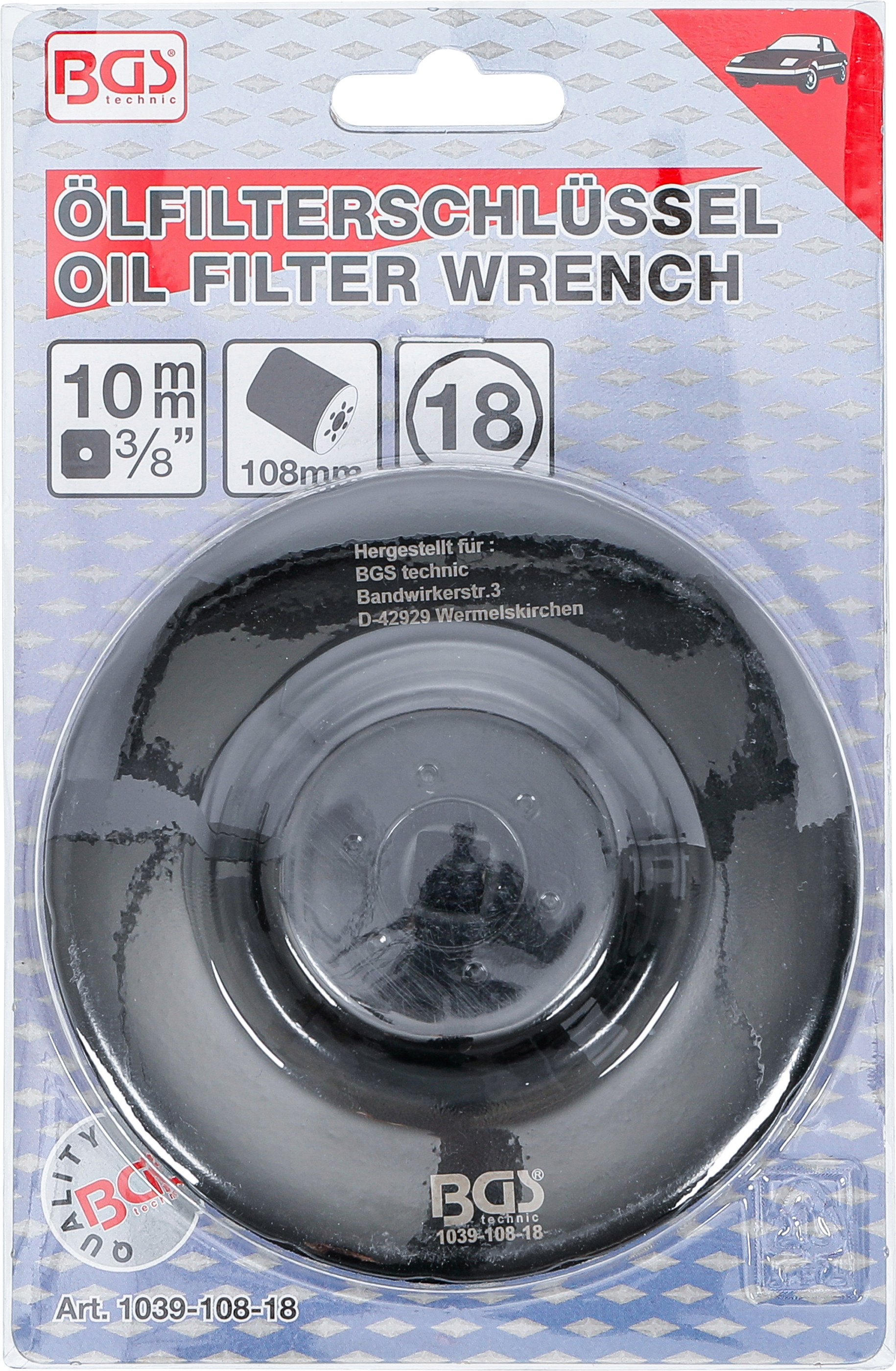 BGS Ölfilterschlüssel | 18-kant | Ø 108 mm | für Renault BGS Ölfilterschlüssel | 18-kant | Ø 108 mm | für Renault