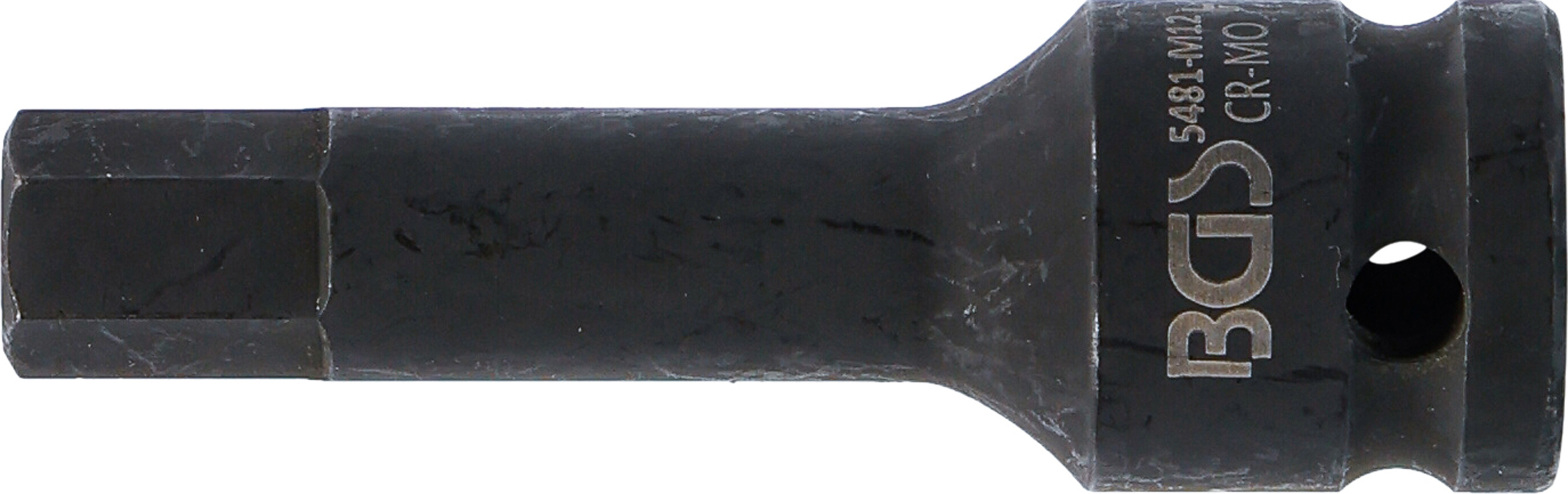 BGS Kraft-Bit-Einsatz | Länge 75 mm | Antrieb Innenvierkant 12,5 mm (1/2") | Innensechskant 12 mm