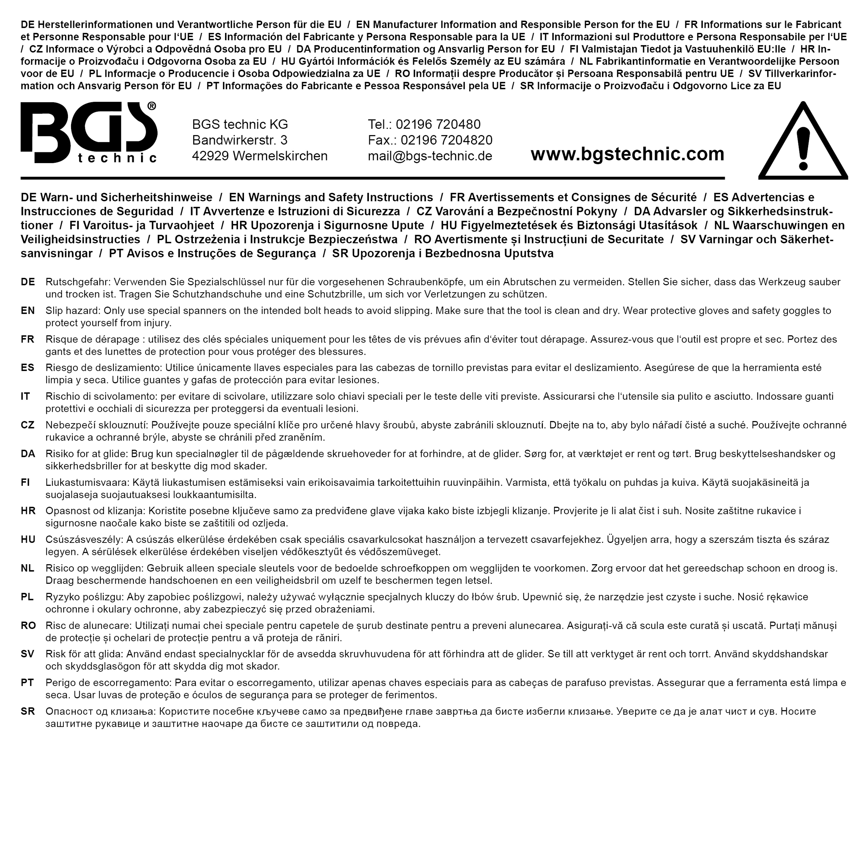 BGS Spezial-Ringschlüssel für Lambdasonden, offen | SW 22 mm