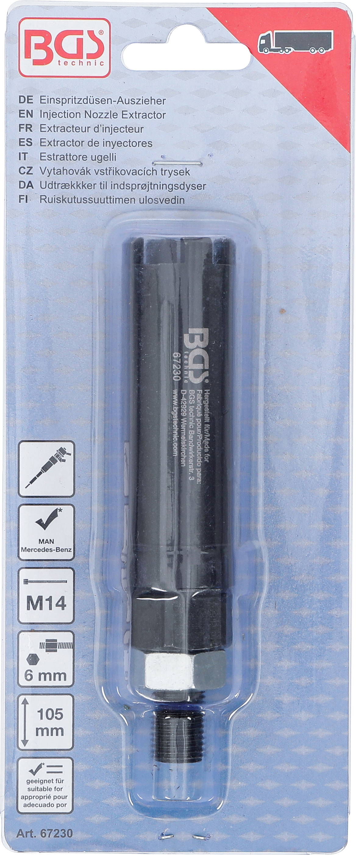 BGS Einspritzdüsen-Auszieher | für MAN, Mercedes-Benz | Vierzahn