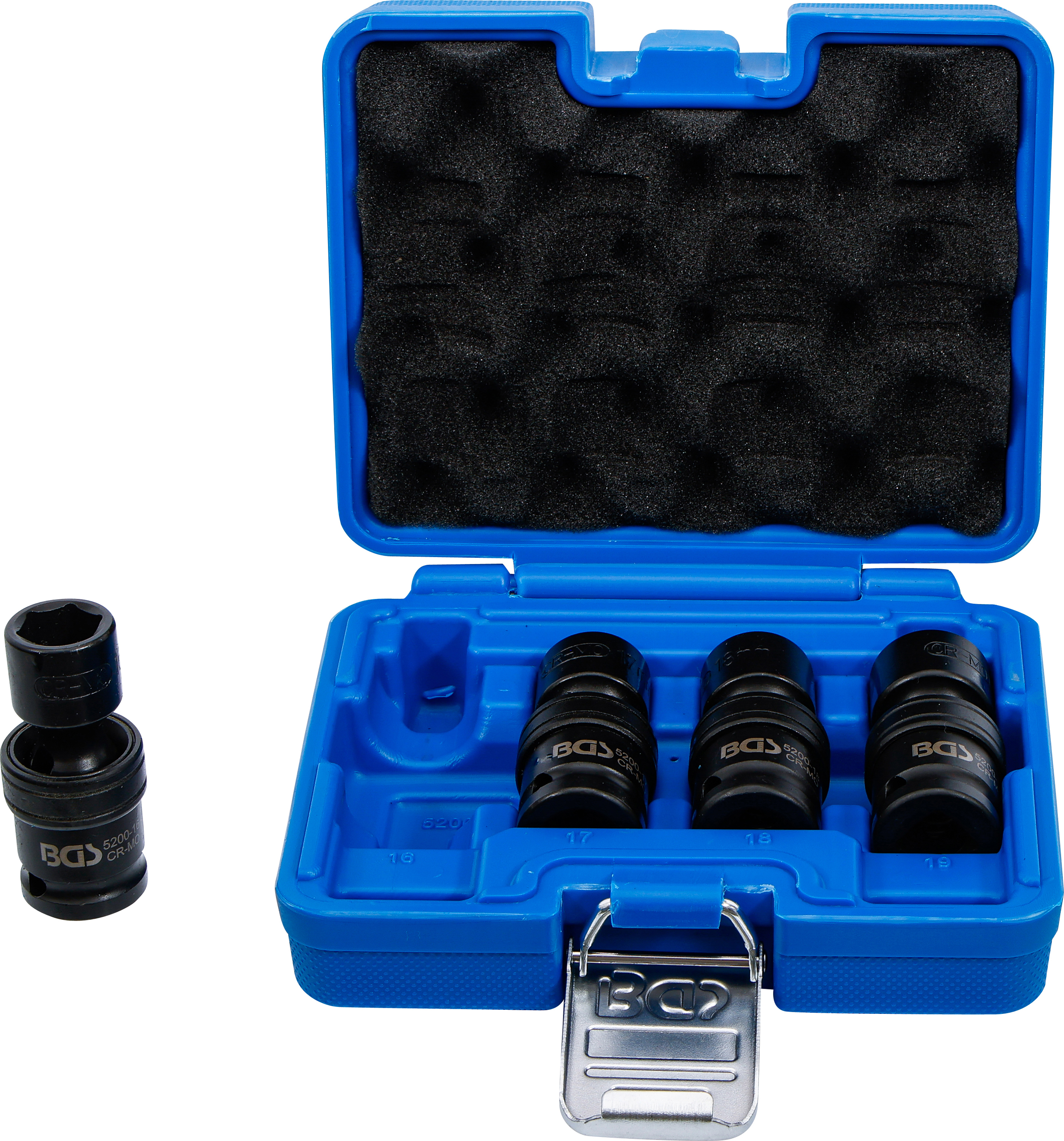 BGS Kraft-Kugelgelenk-Einsatz-Satz | Antrieb Innenvierkant 12,5 mm (1/2") | 4-tlg.