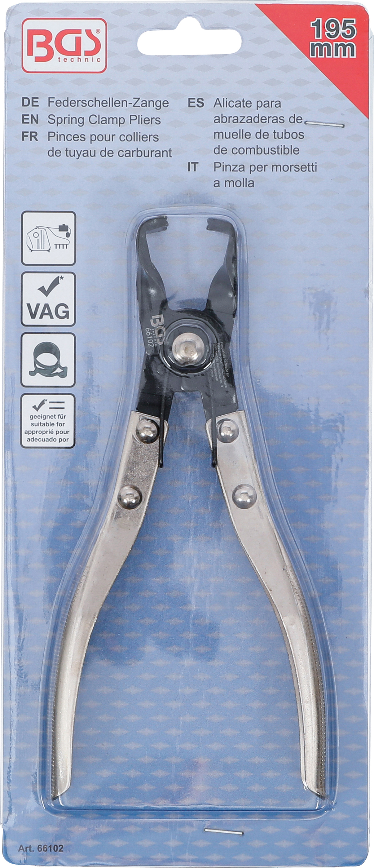 BGS Federschellen-Zange | für Kraftstoffleitungen | 180 mm