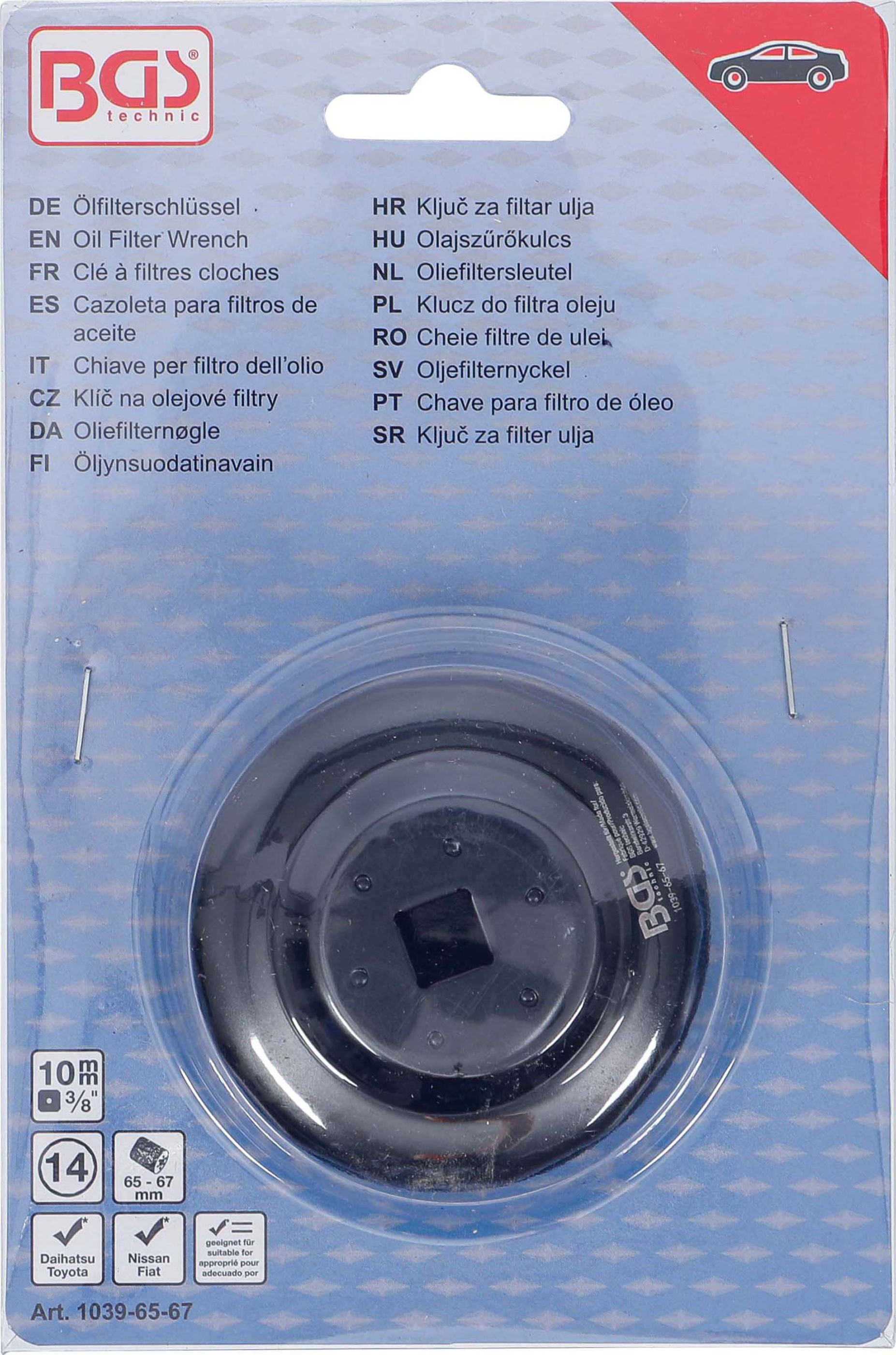 BGS Ölfilterschlüssel | 14-kant | Ø 65 - 67 mm | für Daihatsu, Fiat, Nissan, Toyota