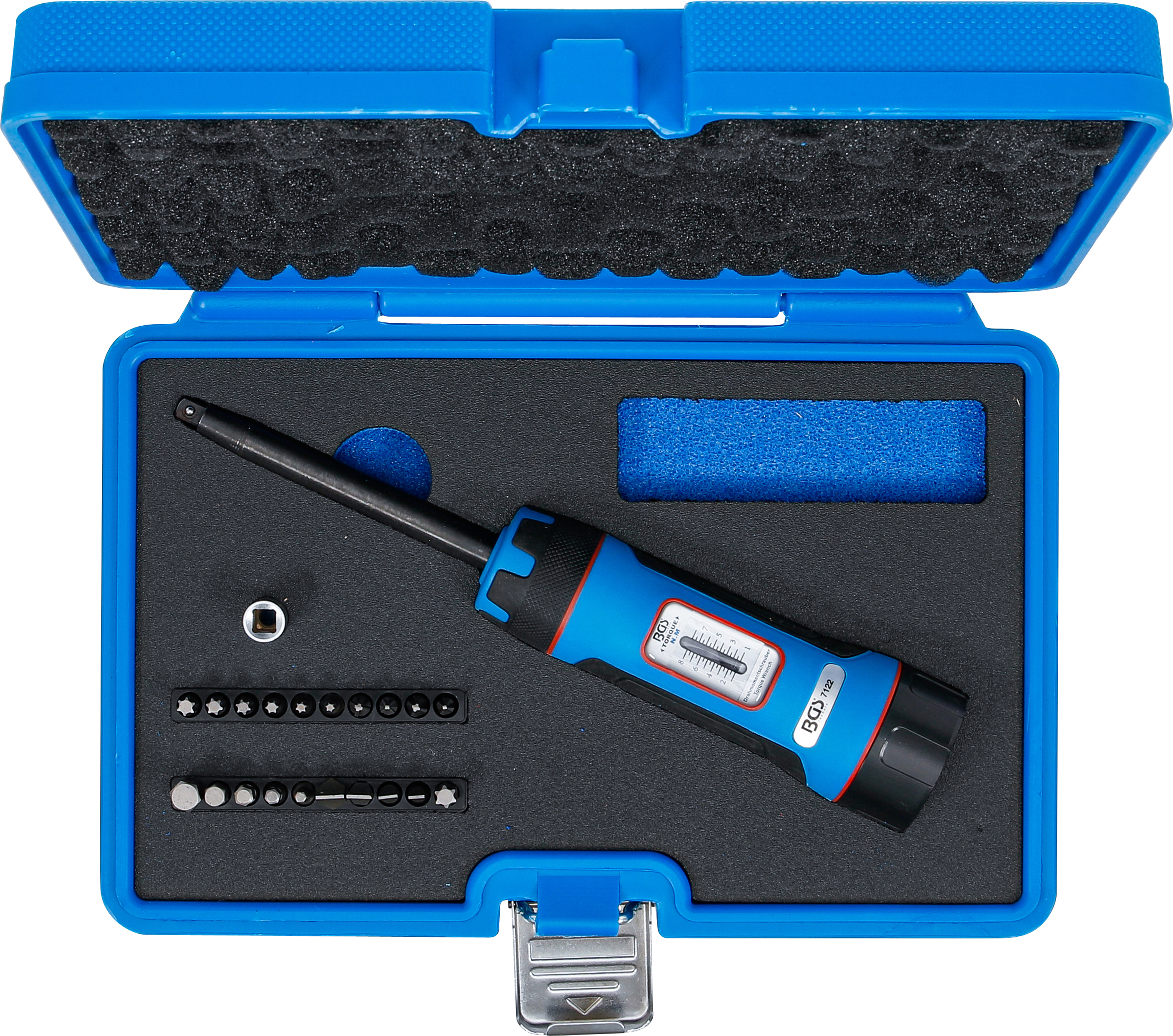 BGS Drehmomentschrauber-Satz | mit Bit-Satz | Abtrieb Außenvierkant 6,3 mm (1/4") | 1 - 8 Nm | 22-tlg.