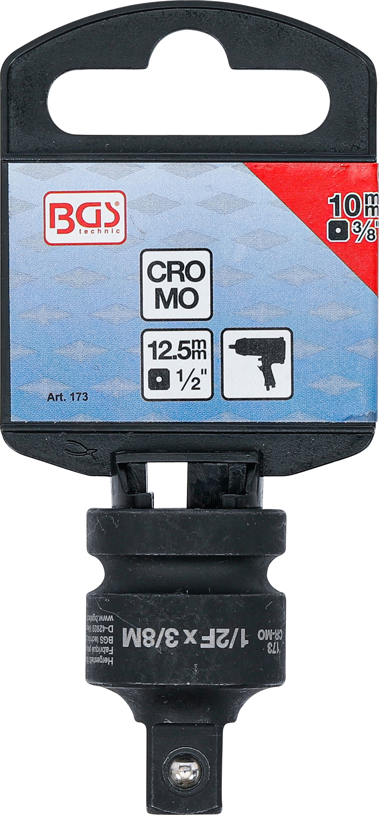 BGS Kraft-Steckschlüssel-Adapter | Innenvierkant 12,5 mm (1/2") - Außenvierkant 10 mm (3/8")