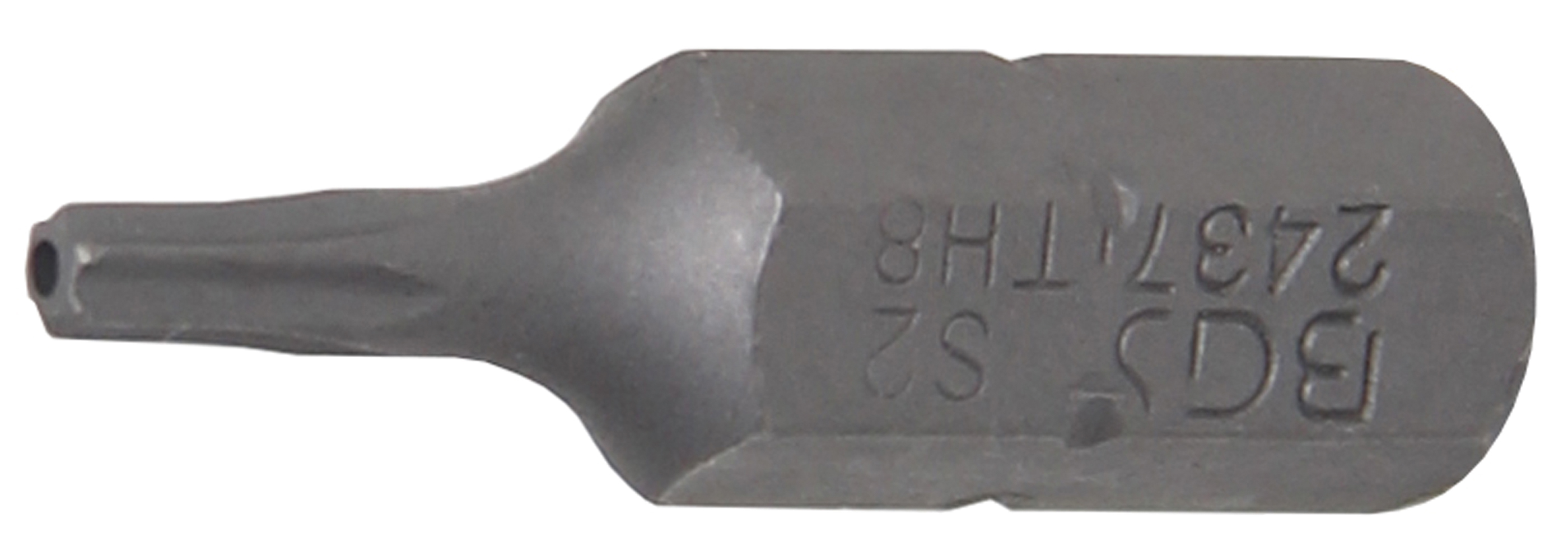 BGS Bit | Länge 25 mm | Antrieb Außensechskant 6,3 mm (1/4") | T-Profil (für Torx) mit Bohrung T8