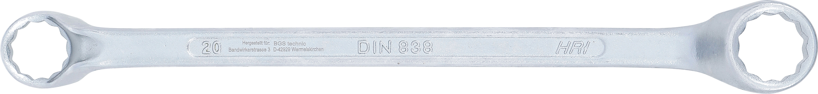 BGS Doppel-Ringschlüssel, gekröpft | SW 20 x 22 mm