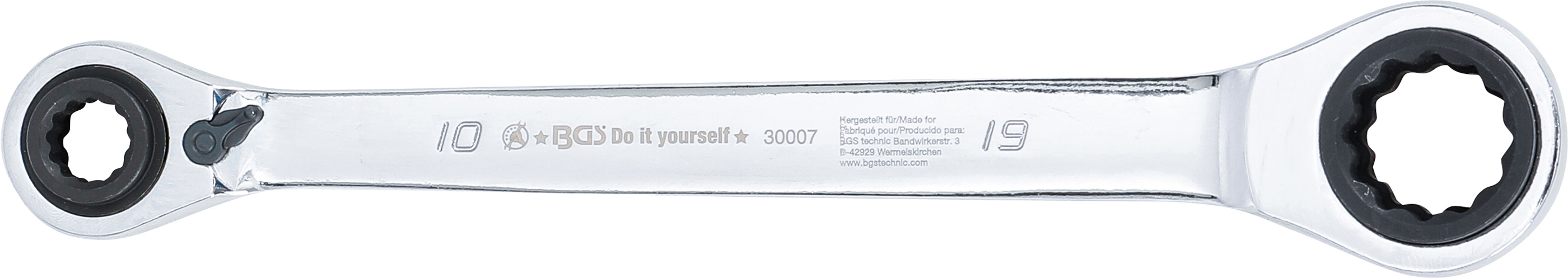 BGS Ratschen-Ringschlüssel | 4-in-1 | SW 10 x 13 - 17 x 19 mm