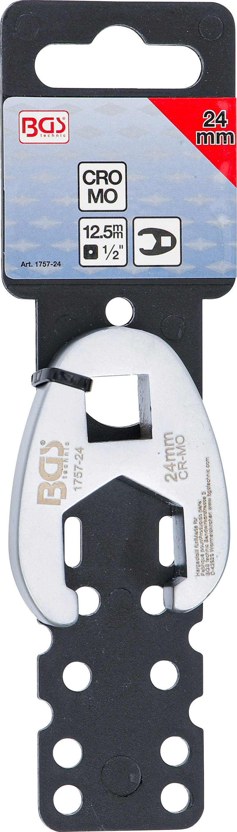 BGS Hahnenfußschlüssel | Antrieb Innenvierkant 12,5 mm (1/2") | SW 24 mm