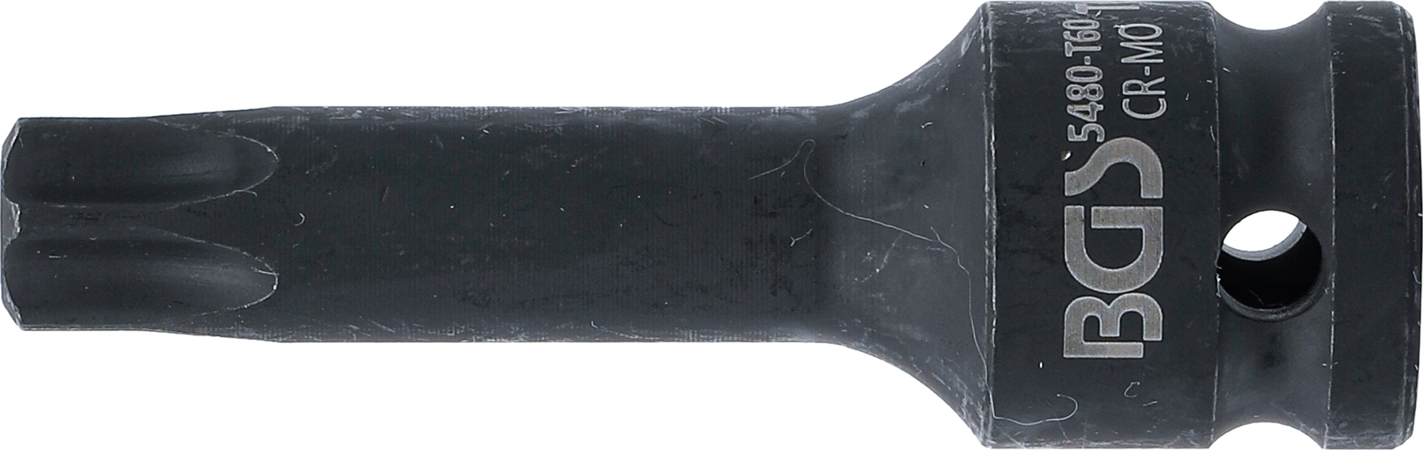 BGS Kraft-Bit-Einsatz | Länge 75 mm | Antrieb Innenvierkant 12,5 mm (1/2") | T-Profil (für Torx) T60