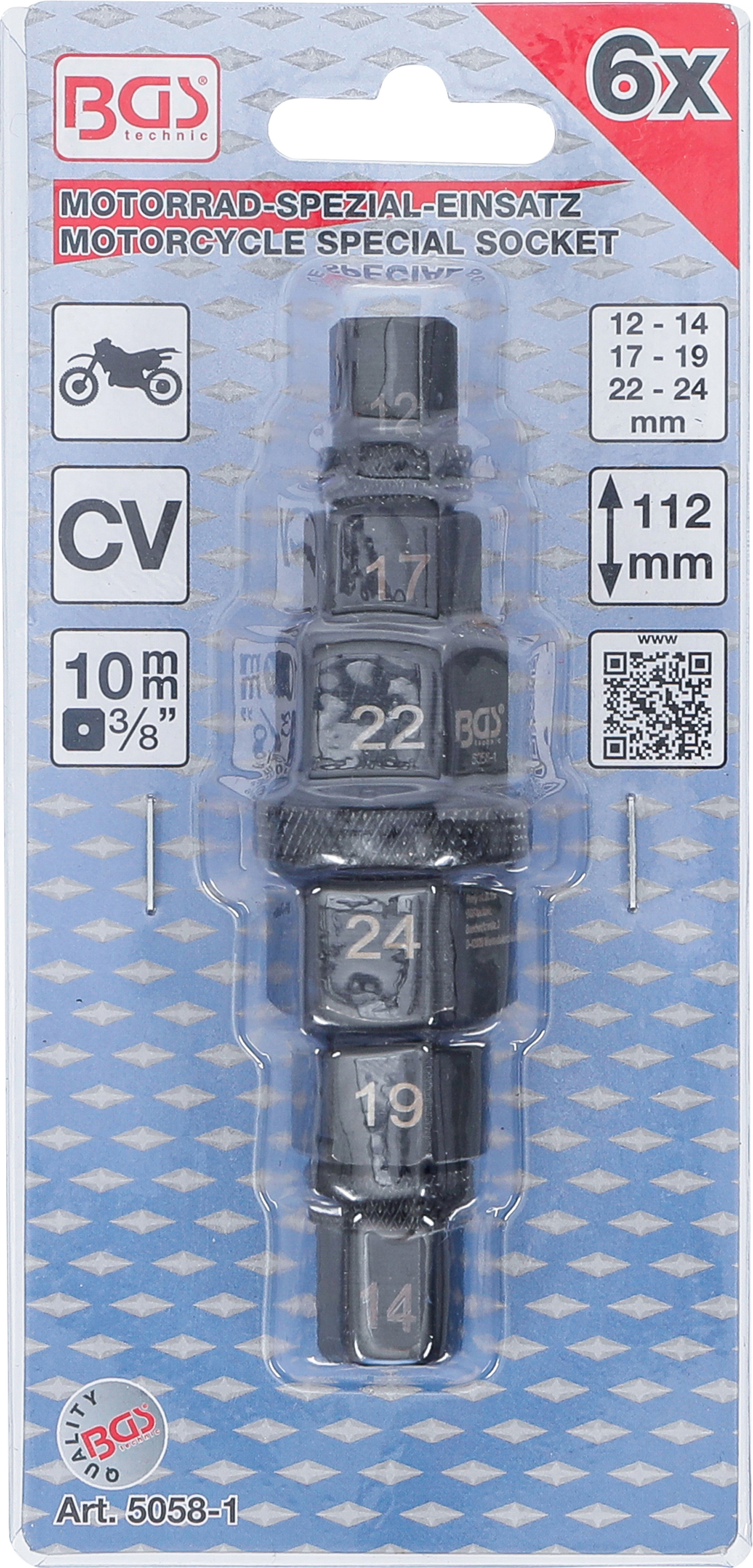 BGS Motorrad-Spezial-Einsatz | Antrieb 10 mm (3/8") | 12 - 24 mm
