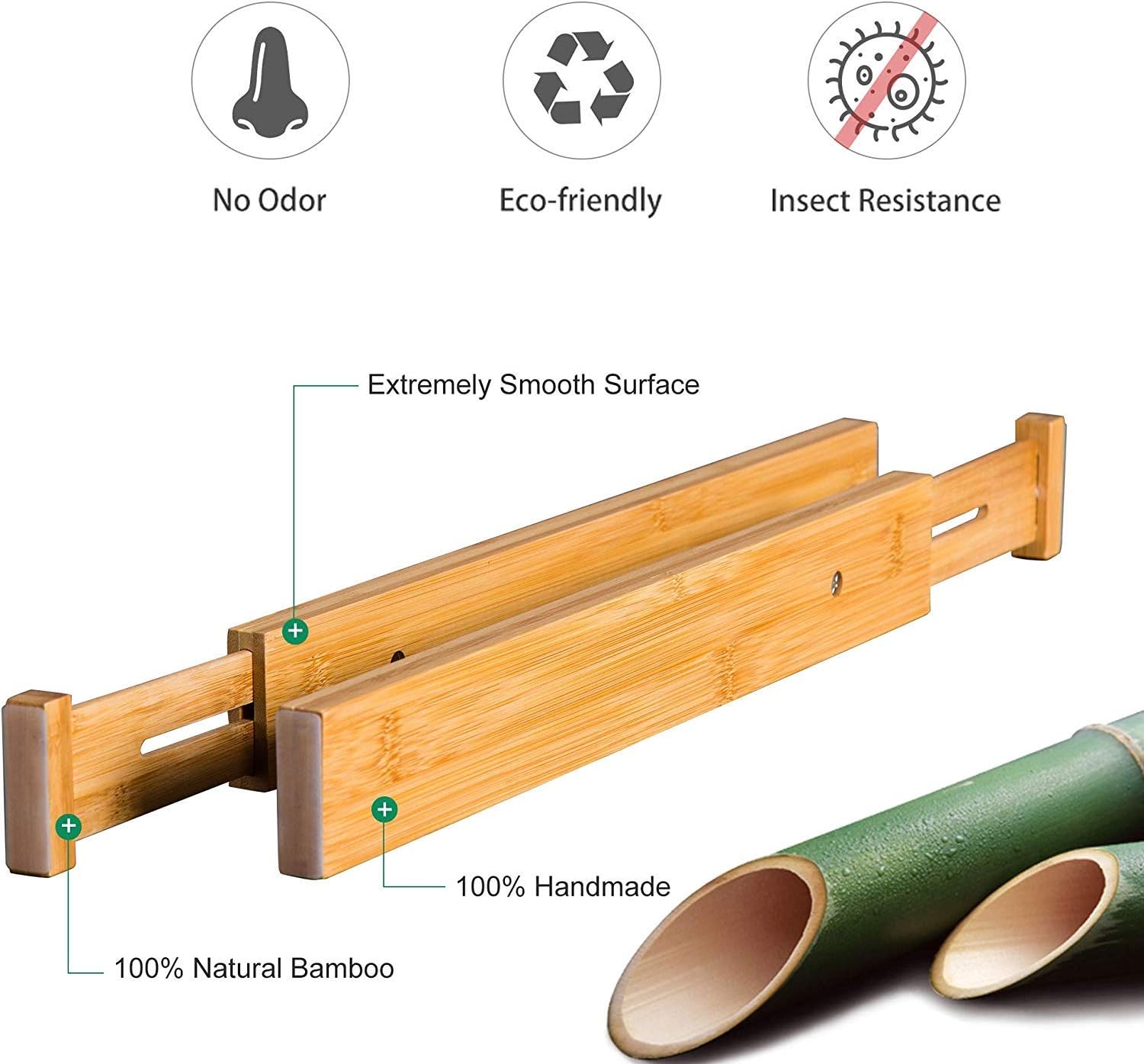 Wa-Very Bambus Küche Schublade Teiler Schubladen-Organisatoren Erweiterbare Schubladen-Teiler Holz Schreibtisch Schublade Organisatoren, Fach Organize