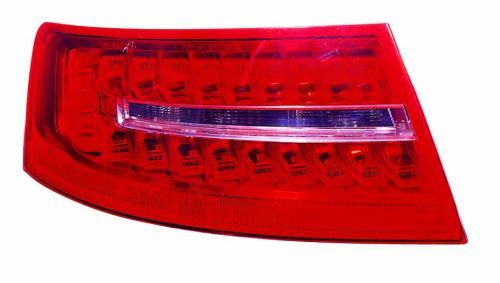 Lampe hinten R (äußerer Teil, LED/P21W/W16W, blinkerfarbe weiß, glasfarbe rot) passt zu: AUDI A6 C6 Sedan 10.08-08.11