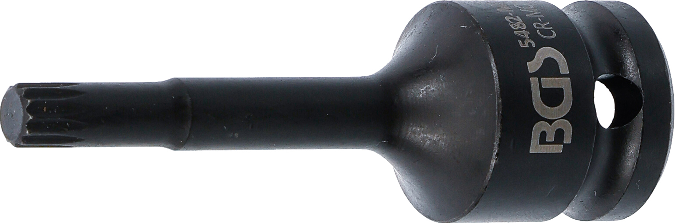 BGS Kraft-Bit-Einsatz | Länge 75 mm | Antrieb Innenvierkant 12,5 mm (1/2") | Innenvielzahn (für XZN) M8