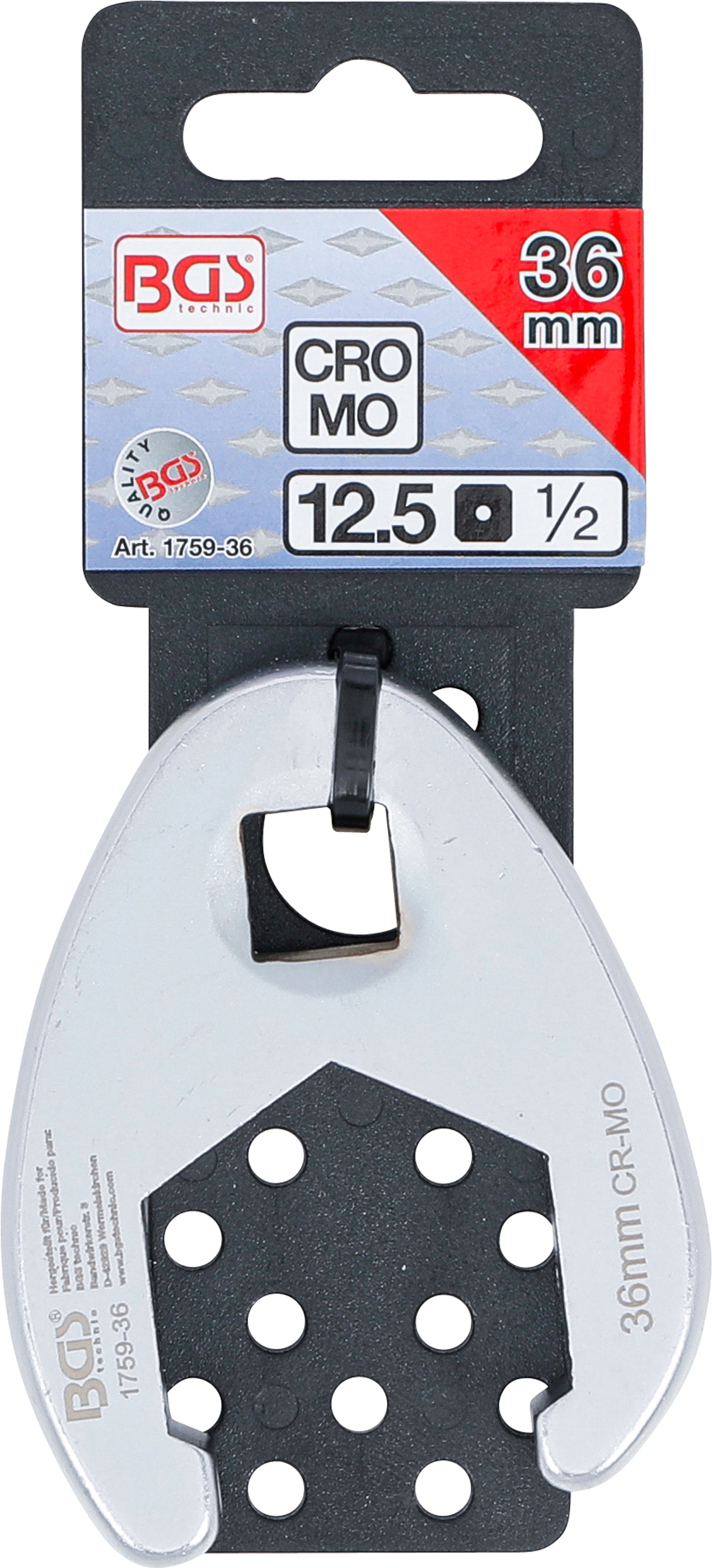 BGS Hahnenfußschlüssel | Antrieb Innenvierkant 12,5 mm (1/2") | SW 36 mm