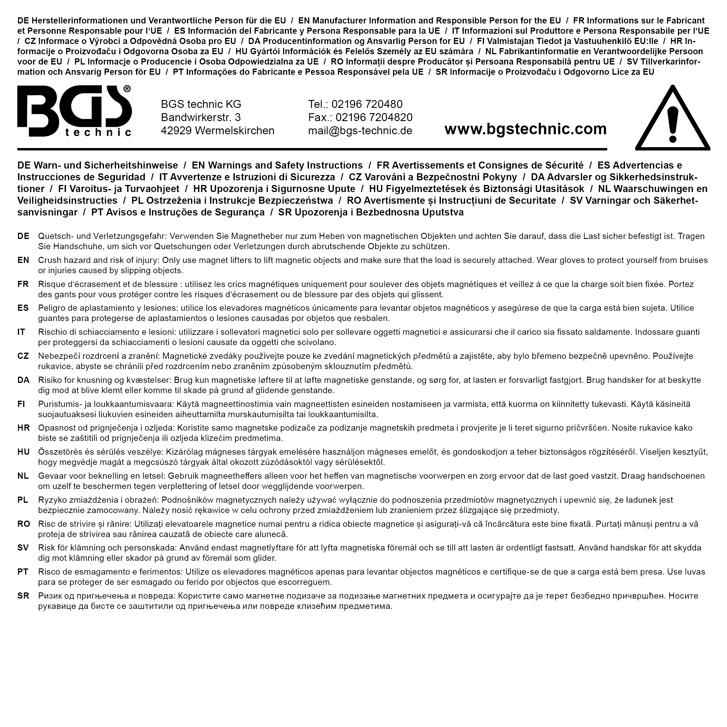 BGS Magnetheber mit flexiblem Kopf | 580 mm | Zugkraft 1,6 kg