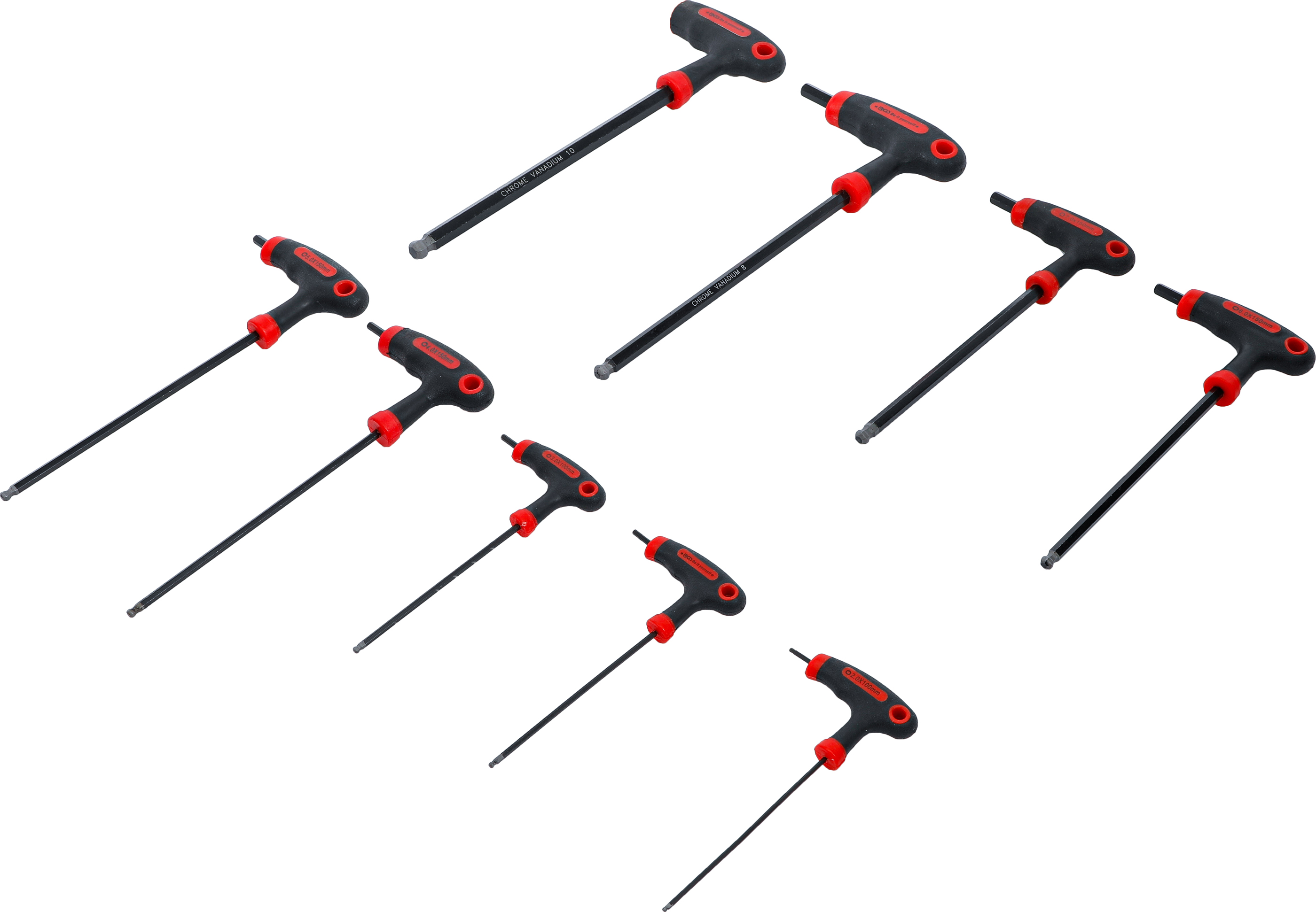 BGS Schraubendreher-Satz mit T-Griff und seitlicher Klinge | Innensechskant | 2 - 10 mm | 9-tlg.