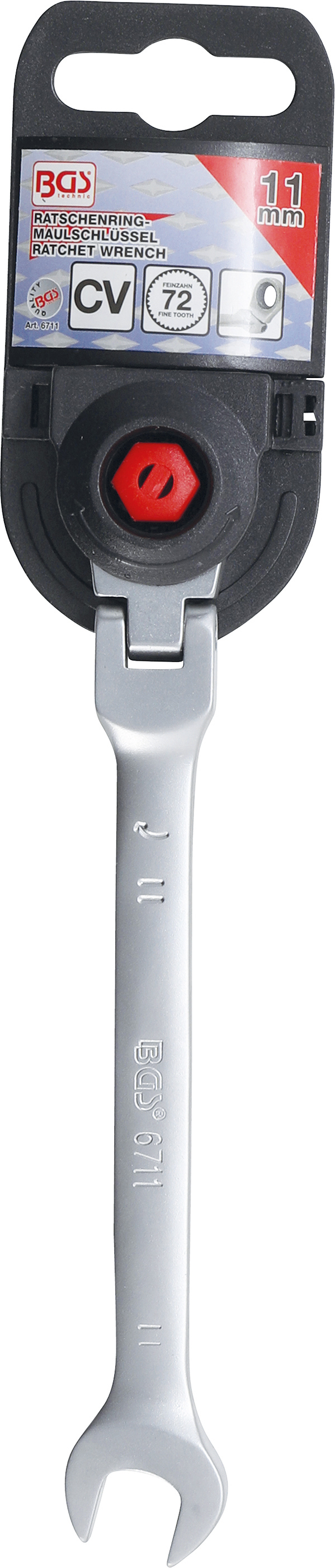 BGS Ratschenring-Maulschlüssel | abwinkelbar | SW 11 mm