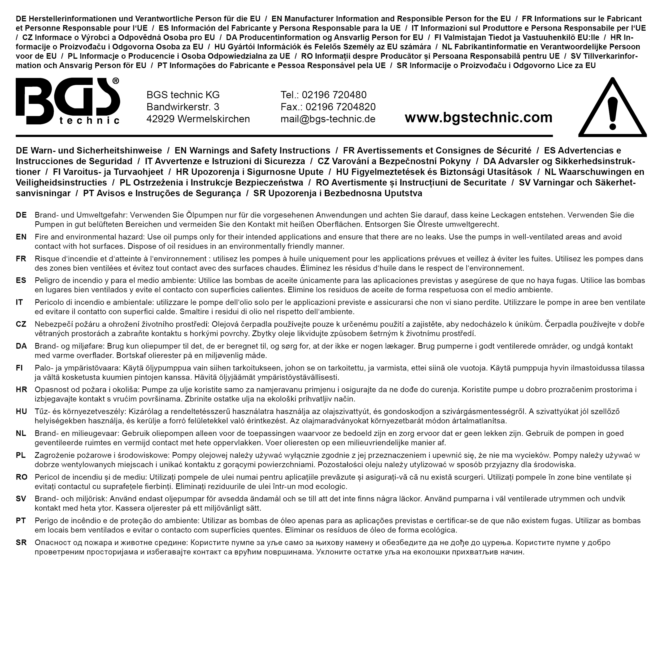 BGS Hebel-Pumpe für Kunststoffbehälter | mit DIN 61 Schraubverschluss