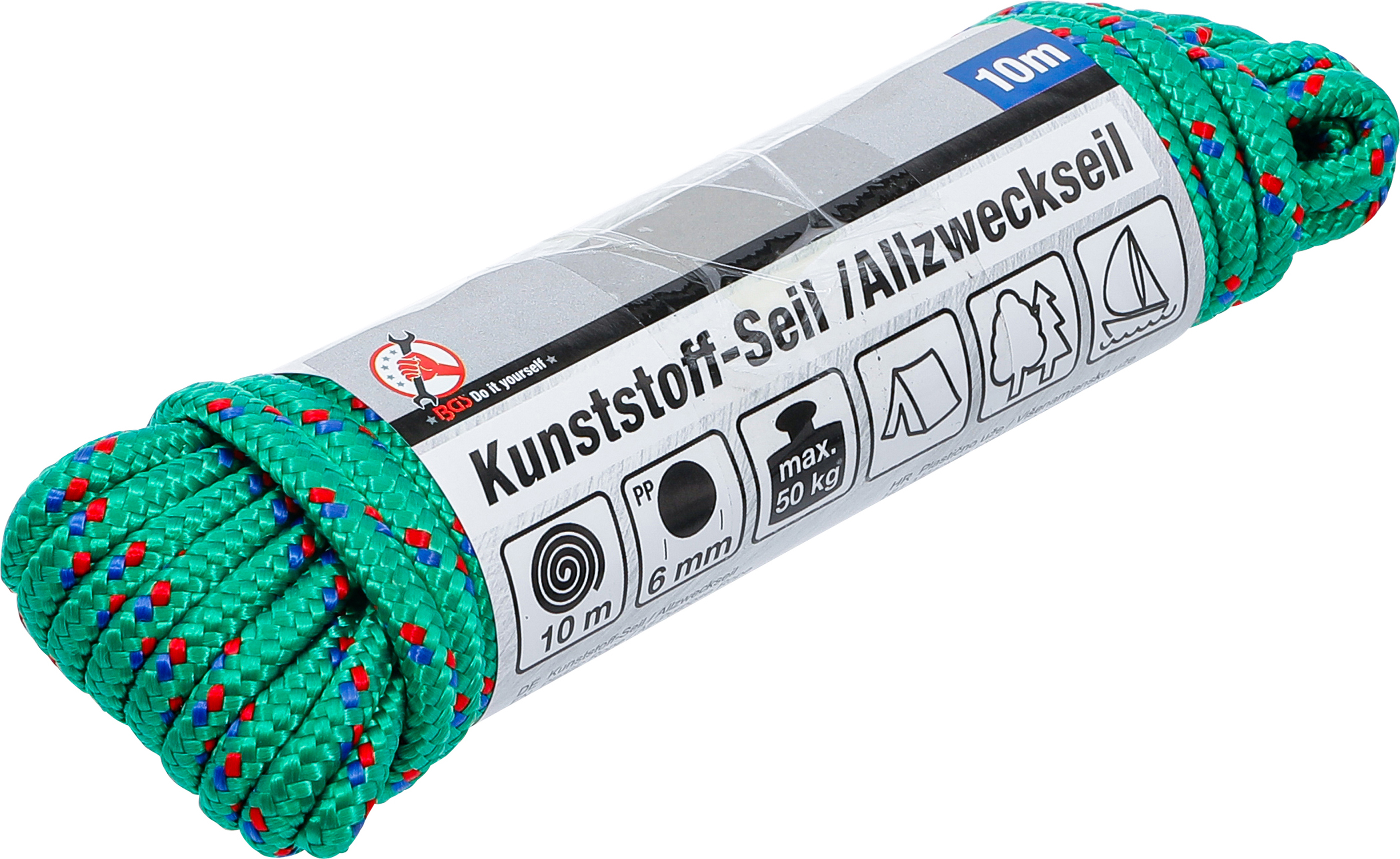 BGS Kunststoff-Seil / Allzweckseil | 6 mm x 10 m | grün