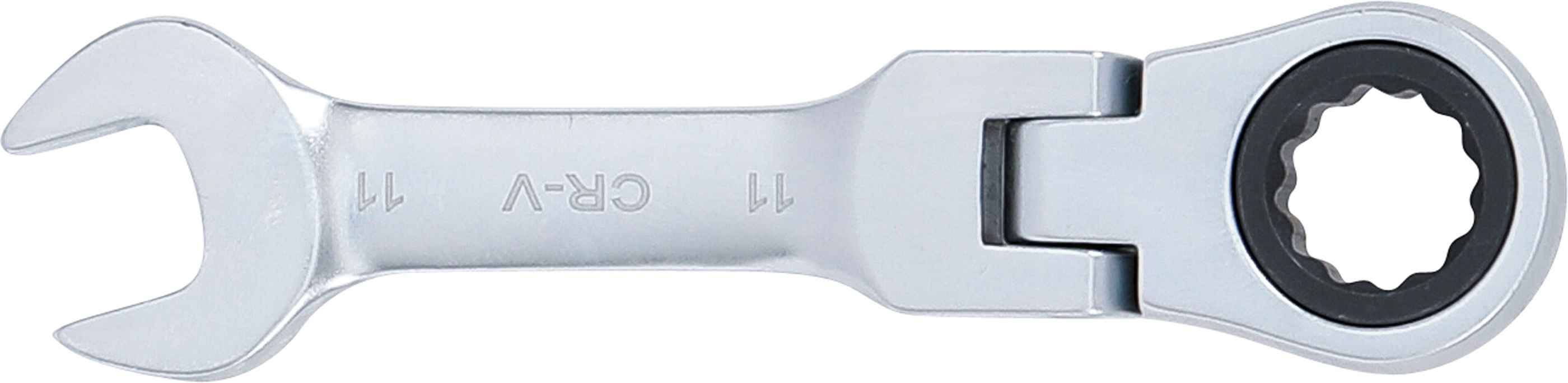 BGS Ratschenring-Maulschlüssel | kurz | abwinkelbar | SW 11 mm