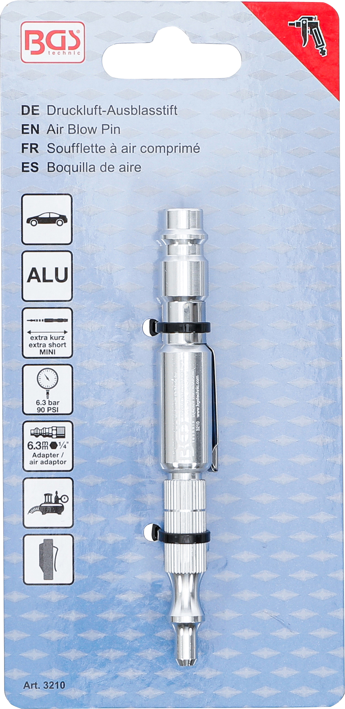 BGS Druckluft-Ausblasstift | Alu-Ausführung | 110 mm