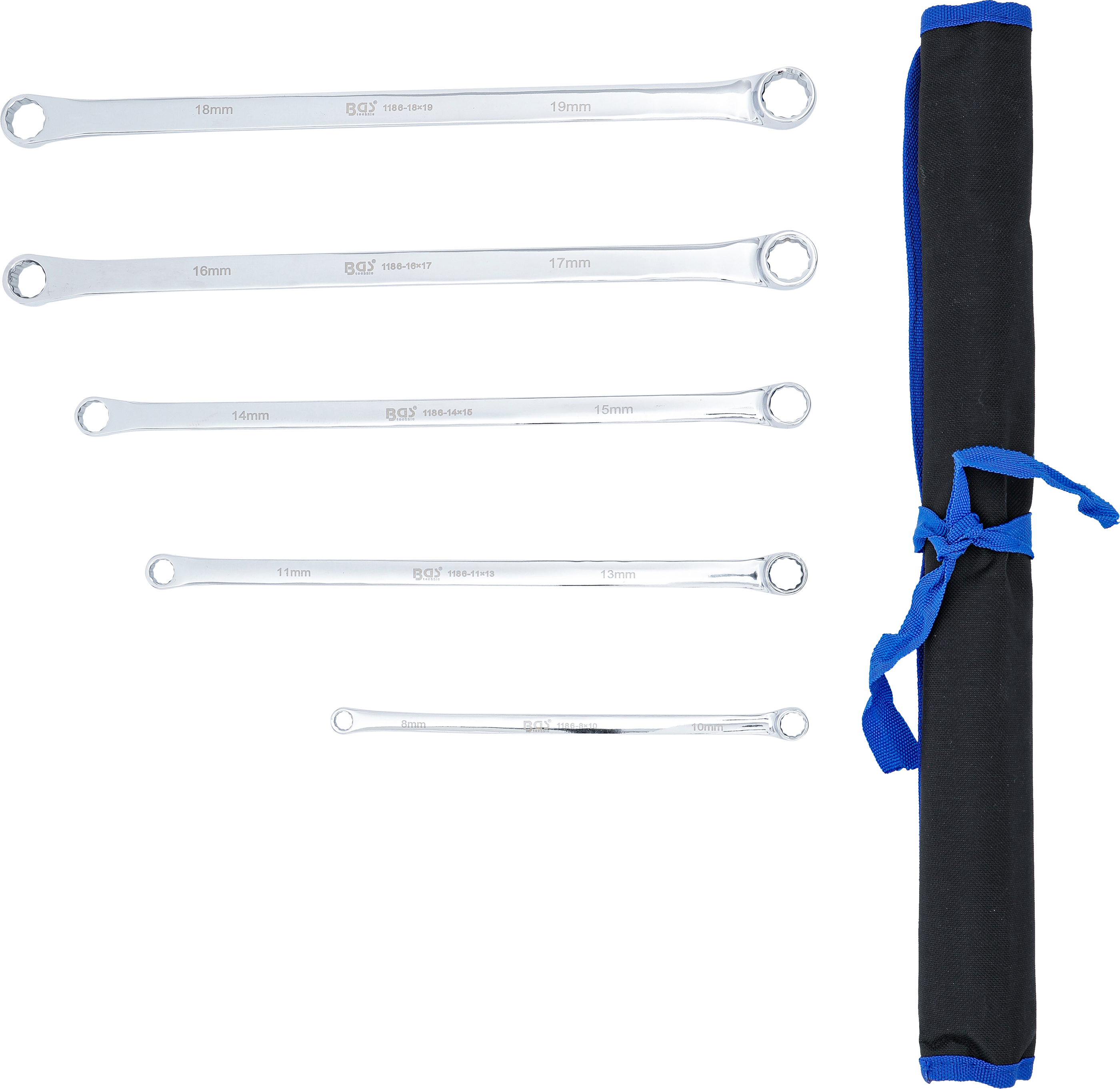 BGS Doppel-Ringschlüssel-Satz | extra lang | SW 8 - 19 mm | 5-tlg.