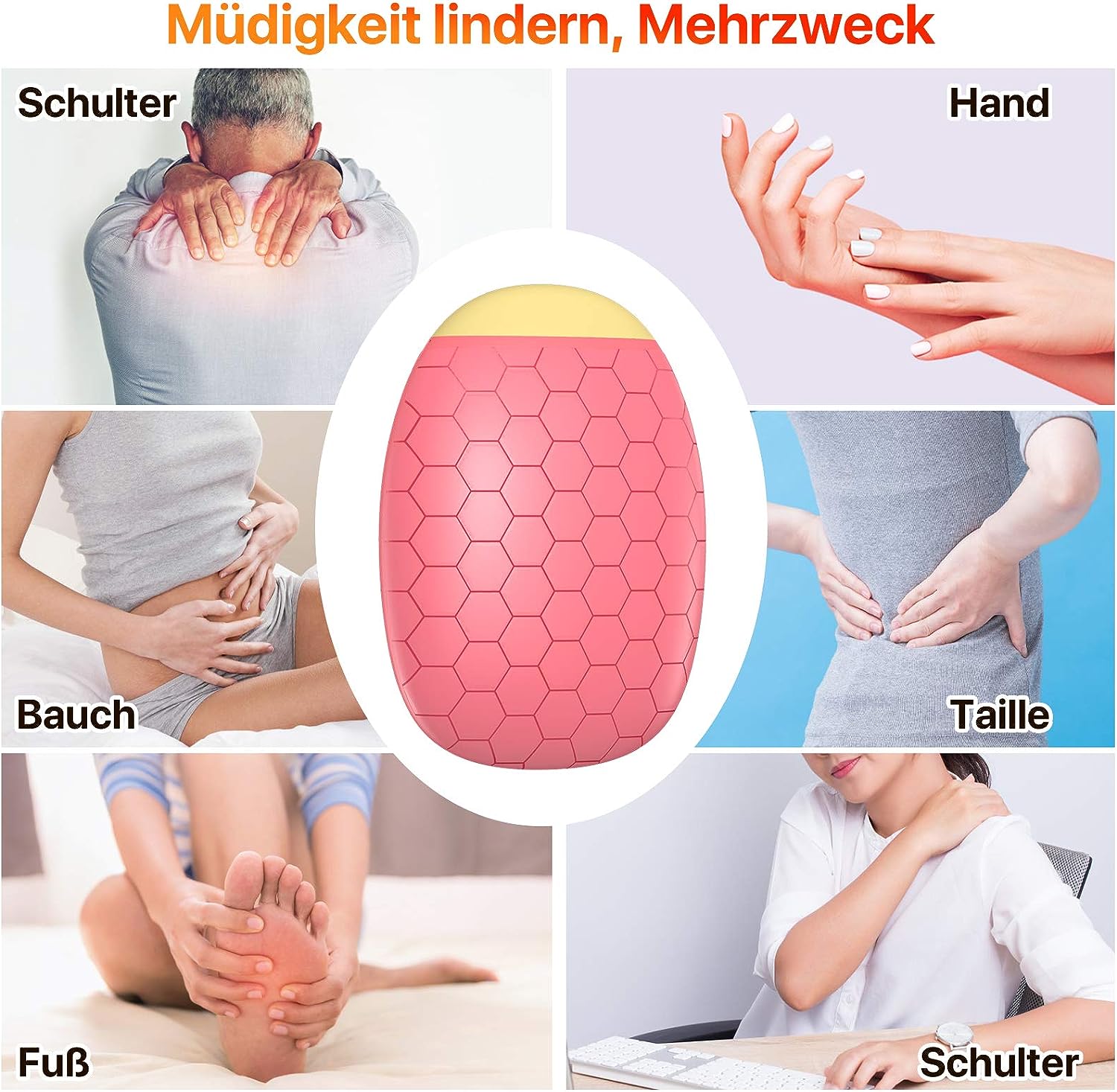 T98 Wiederverwendbar Handwärmer, Schnelle Heizung Taschenofen mit Flanell Tasche und Lanyard, Handheizung Tragbare Taschenwärmer Ideales Wintergeschen