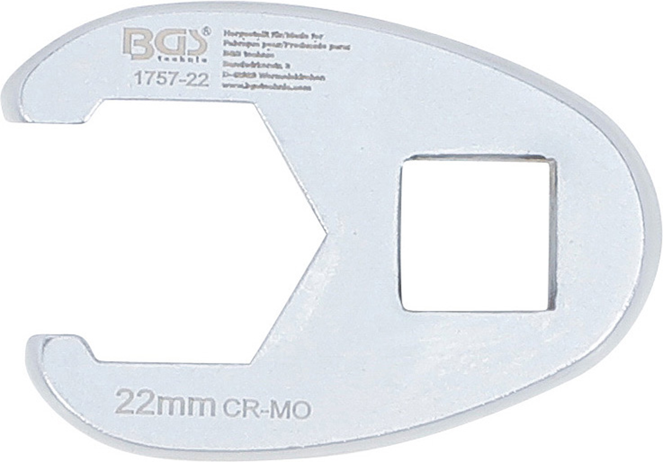 BGS Hahnenfußschlüssel | Antrieb Innenvierkant 12,5 mm (1/2") | SW 22 mm