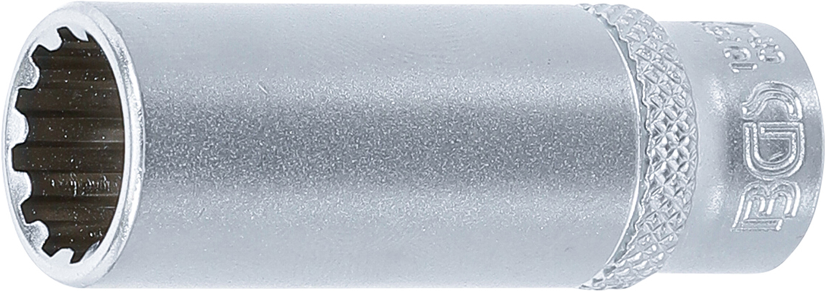 BGS Steckschlüssel-Einsatz Gear Lock, tief | Antrieb Innenvierkant 6,3 mm (1/4") | SW 12 mm