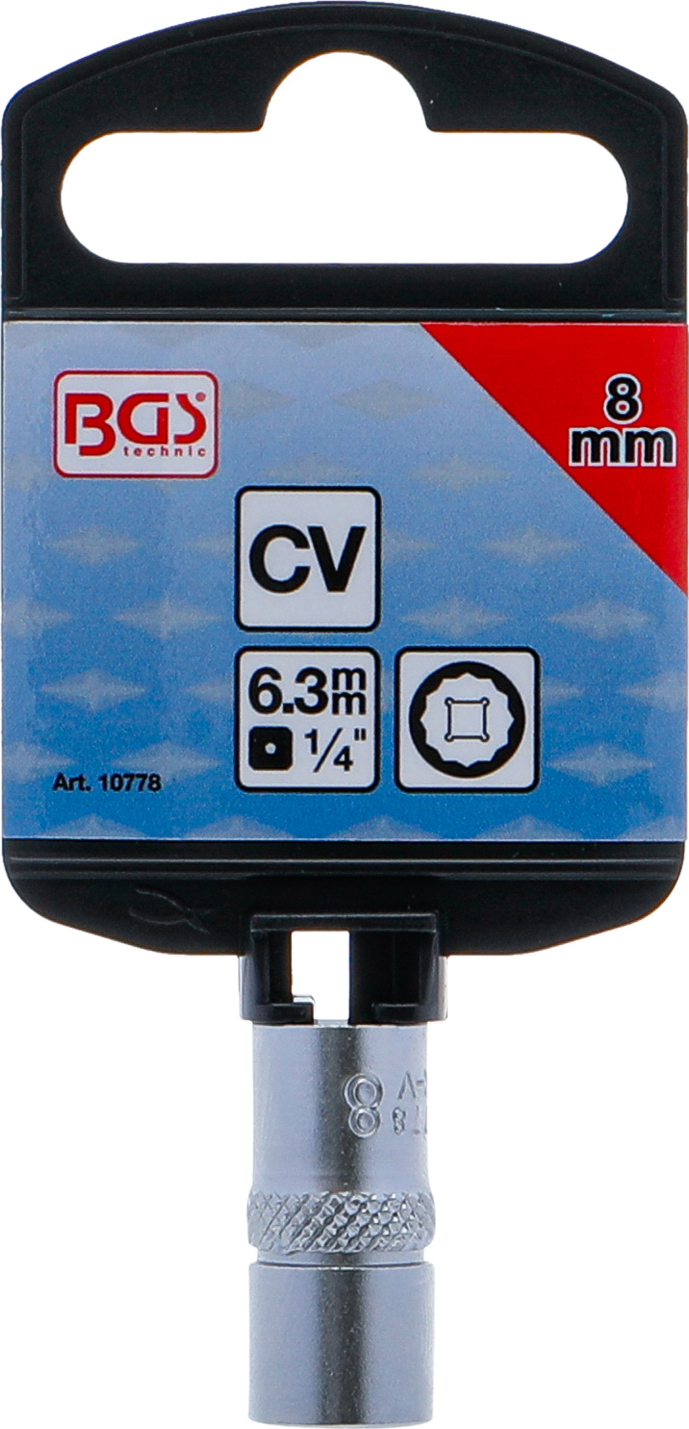 BGS Steckschlüssel-Einsatz Zwölfkant | Antrieb Innenvierkant 6,3 mm (1/4") | SW 8 mm