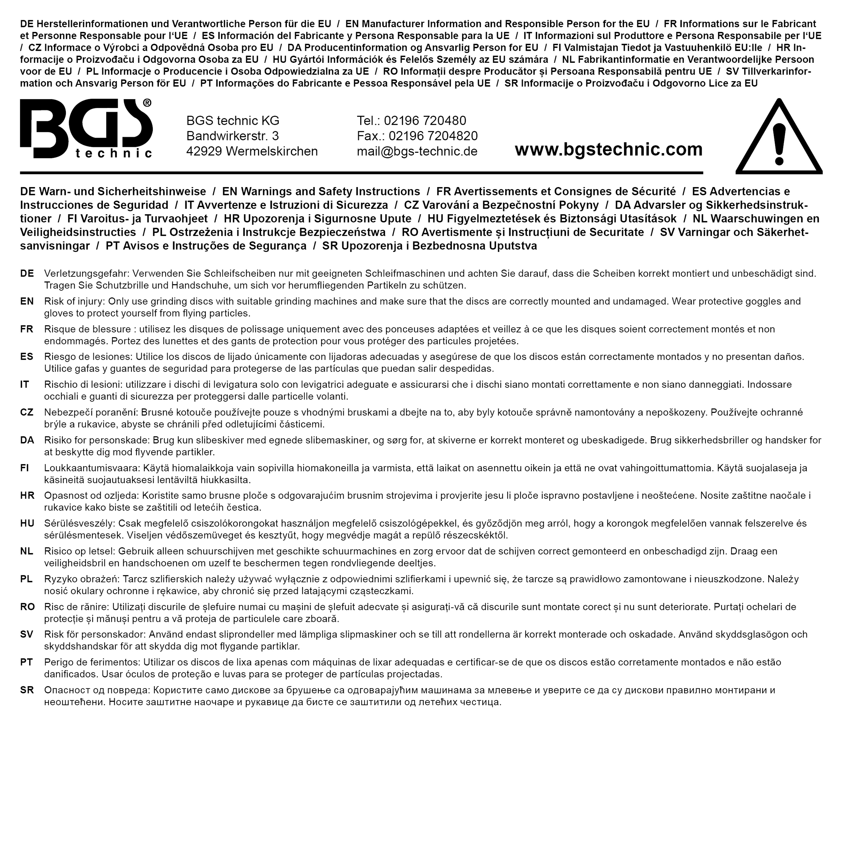 BGS Abrasiv-Schleifscheibe | schwarz | Ø 100 mm | Aufnahmebohrung 8 mm