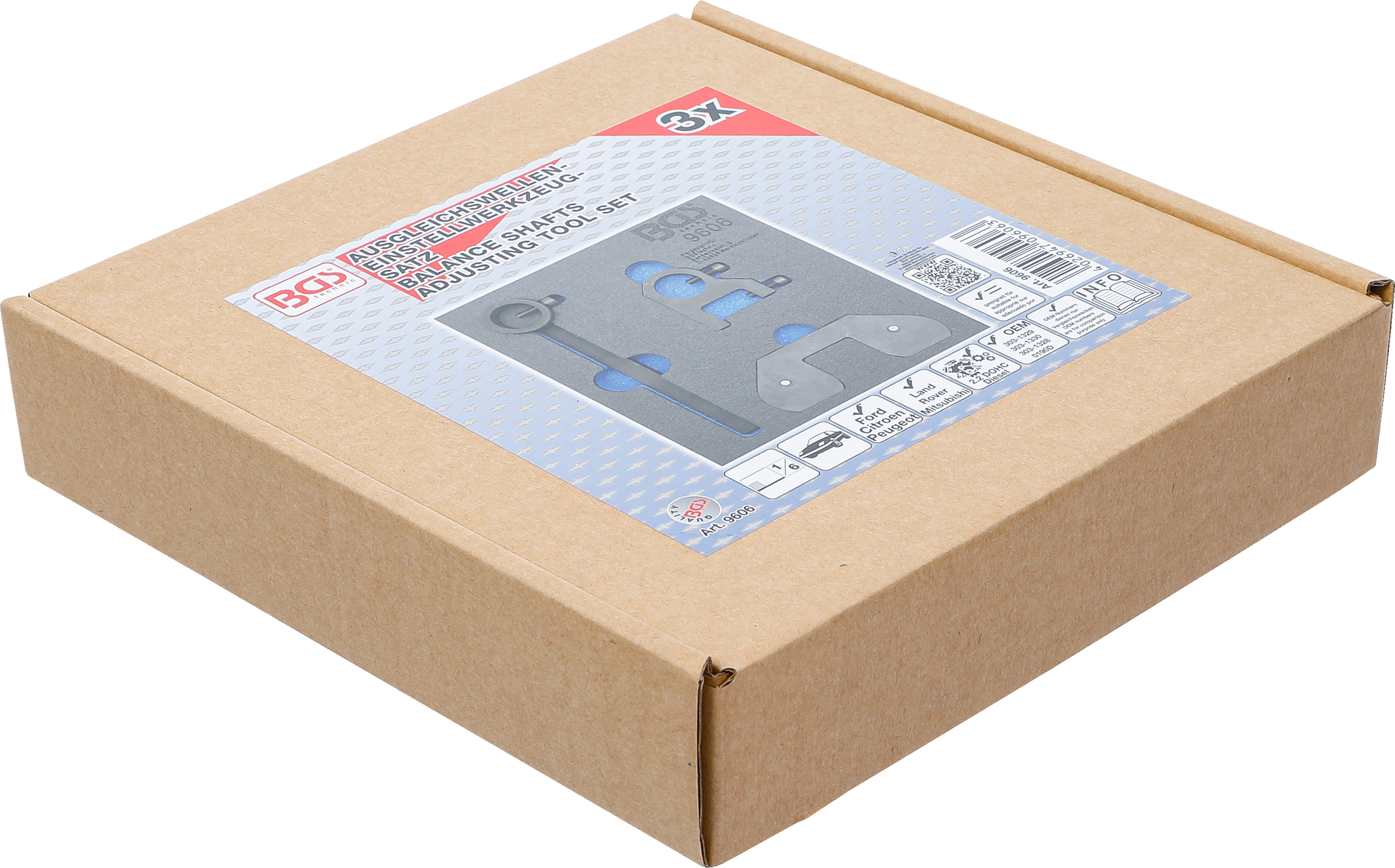 BGS Werkstattwageneinlage 1/6: Ausgleichswellen-Einstellwerkzeug-Satz | für Land Rover, Citroen, Mitsubishi, Peugeot, Ford 2.2 DOHC Diesel-Motoren