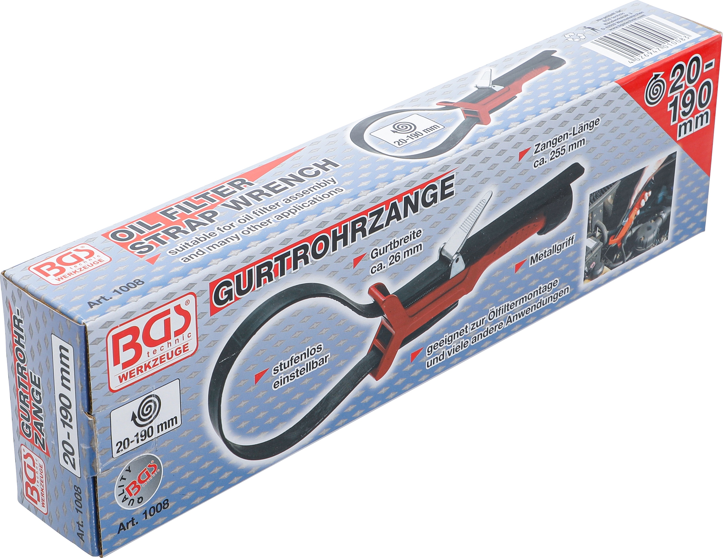 BGS Ölfilter-Bandschlüssel | Ø 20 - 190 mm