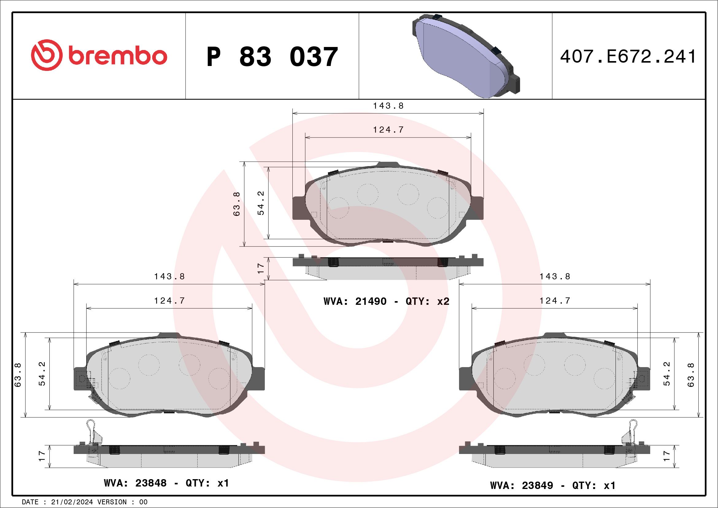 Bremsbelagsatz vorne , passt zu: LEXUS GS, IS I, IS SPORTCROSS, SC; TOYOTA ALTEZZA, ALTEZZA GITA, ARISTO, CELSIOR, MARK II IX, MARK II VI, MARK II VIII, SUPRA, VEROSSA 2.0-4.3 08.91-