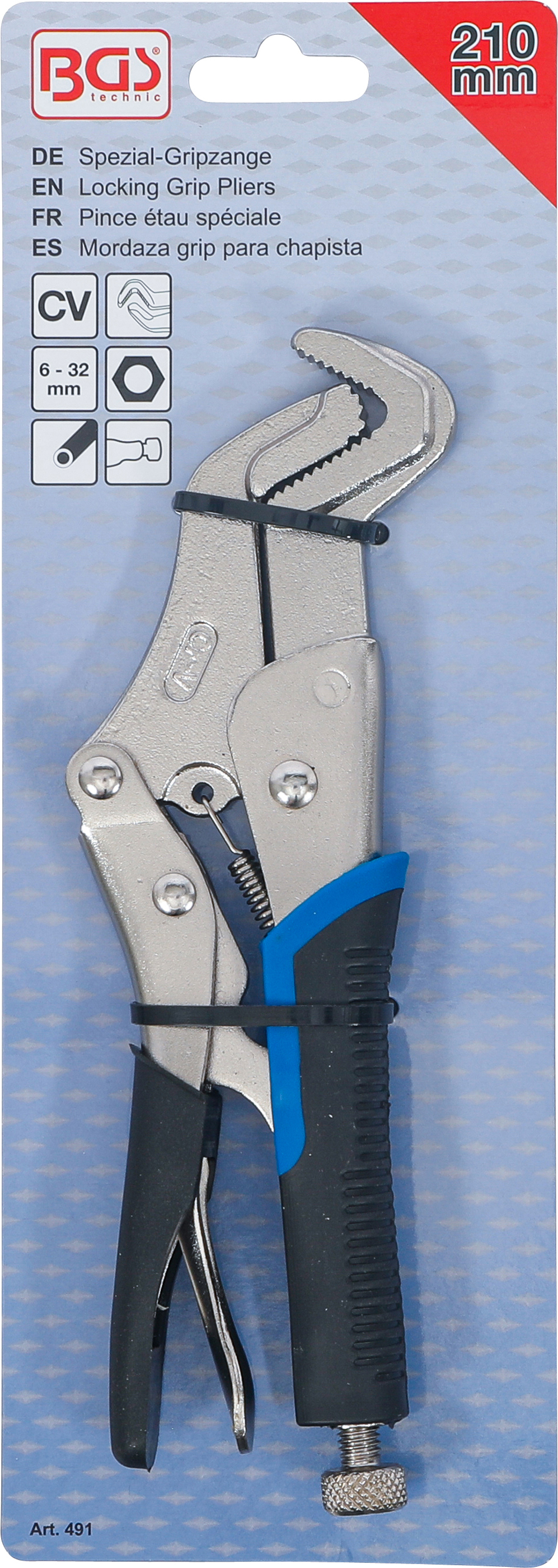 BGS Spezial-Gripzange | Klauenform | 210 mm | 6 - 32 mm