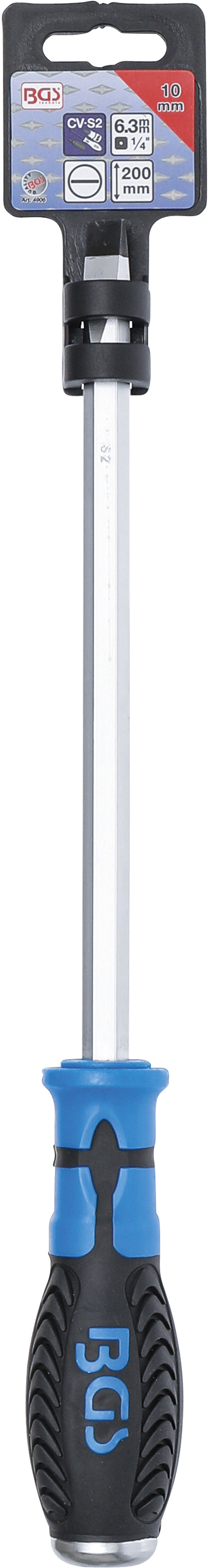 BGS Schraubendreher | Schlitz 10 mm | Klingenlänge 200 mm