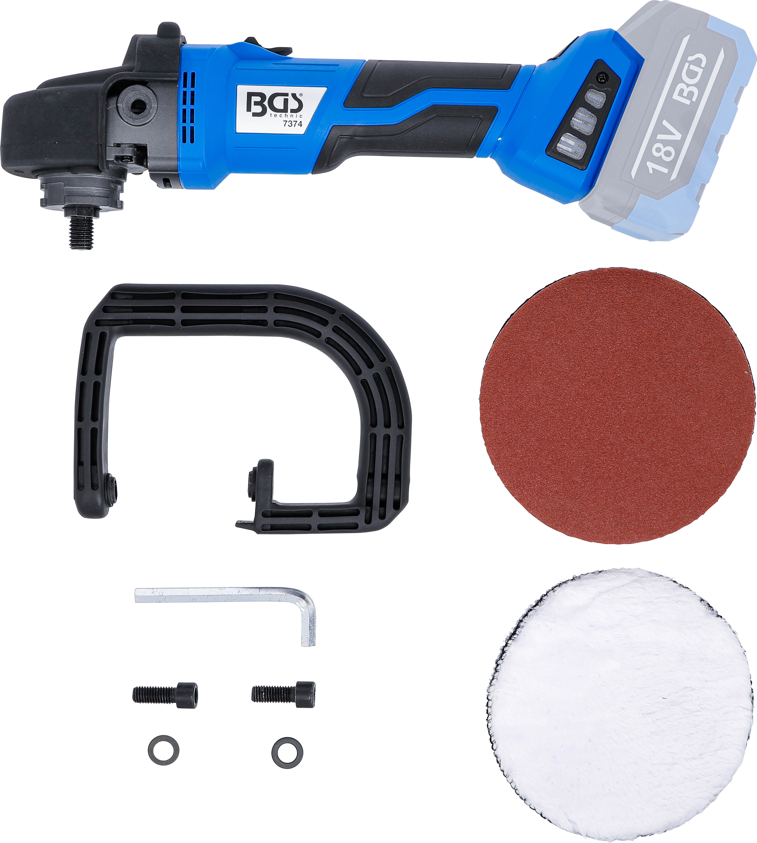 BGS Akku-Polier- und Schleifmaschinen-Satz | bürstenlos | 18 V | mit Akku und Schnell-Ladegerät BGS Akku-Polier- und Schleifmaschinen-Satz | bürstenlos | 18 V | mit Akku und Schnell-Ladegerät