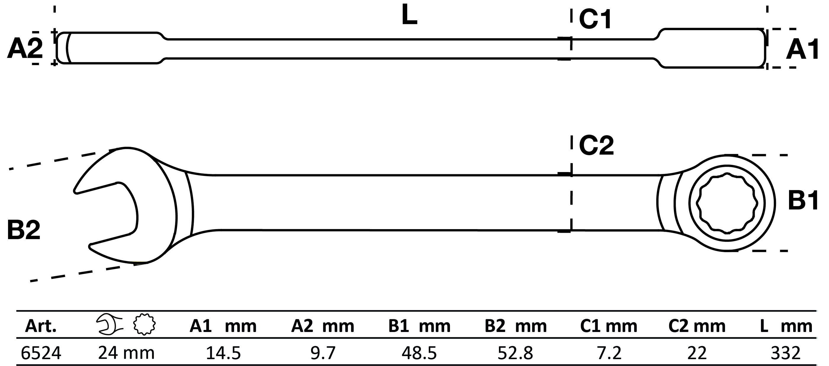BGS Ratschenring-Maulschlüssel | SW 24 mm